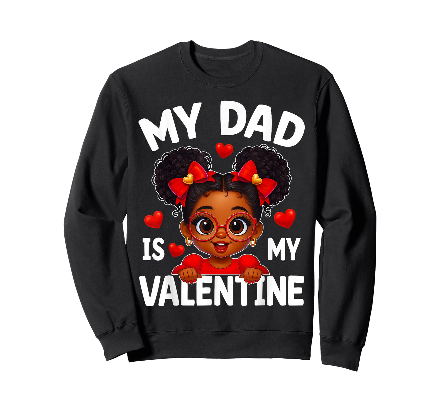 Dad is My Valentine African American Kids Valentine's Day T-Shirt