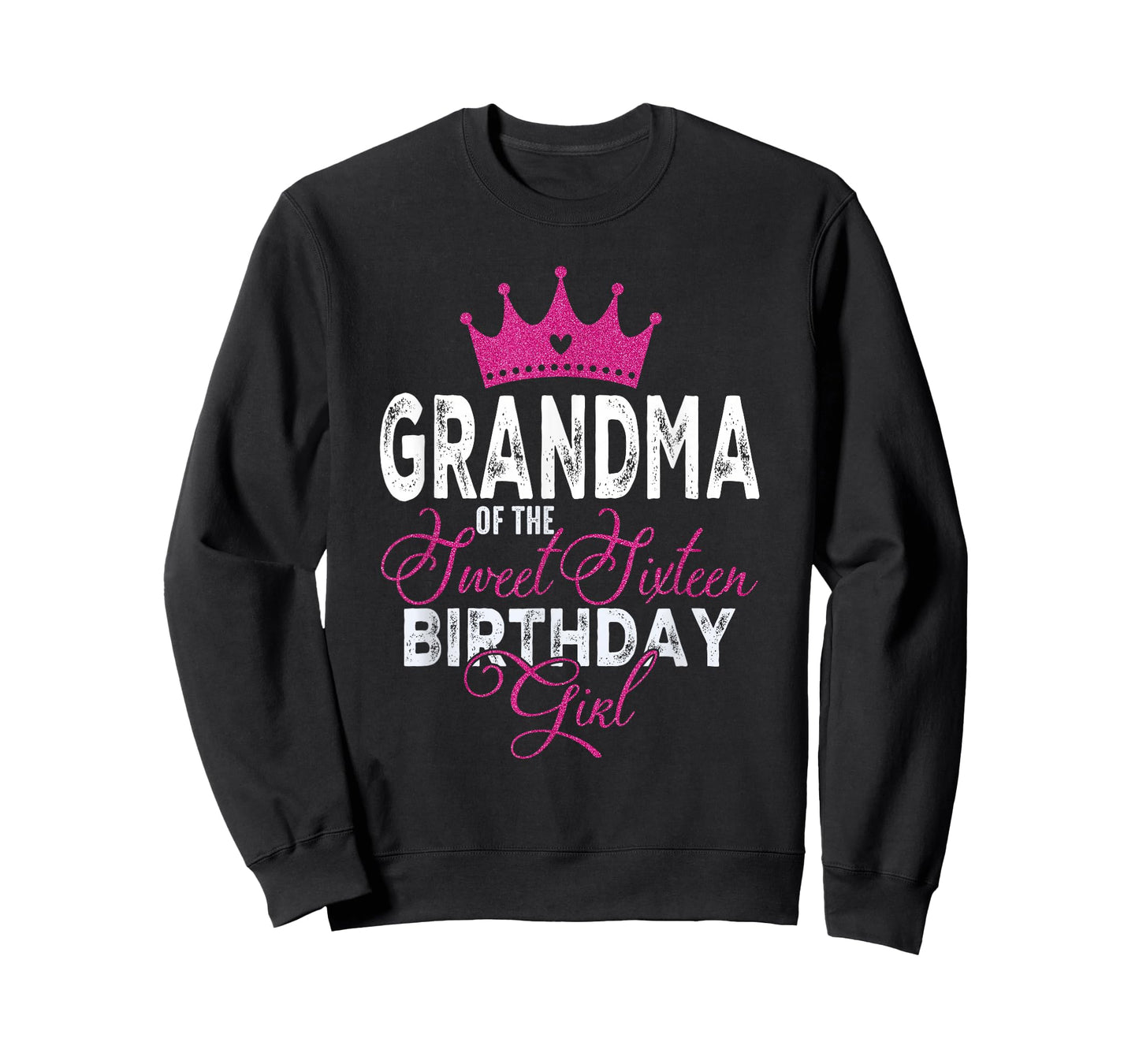 Grandma of The Sweet Sixteen Bday Girl 16th Pink Crown T-Shirt