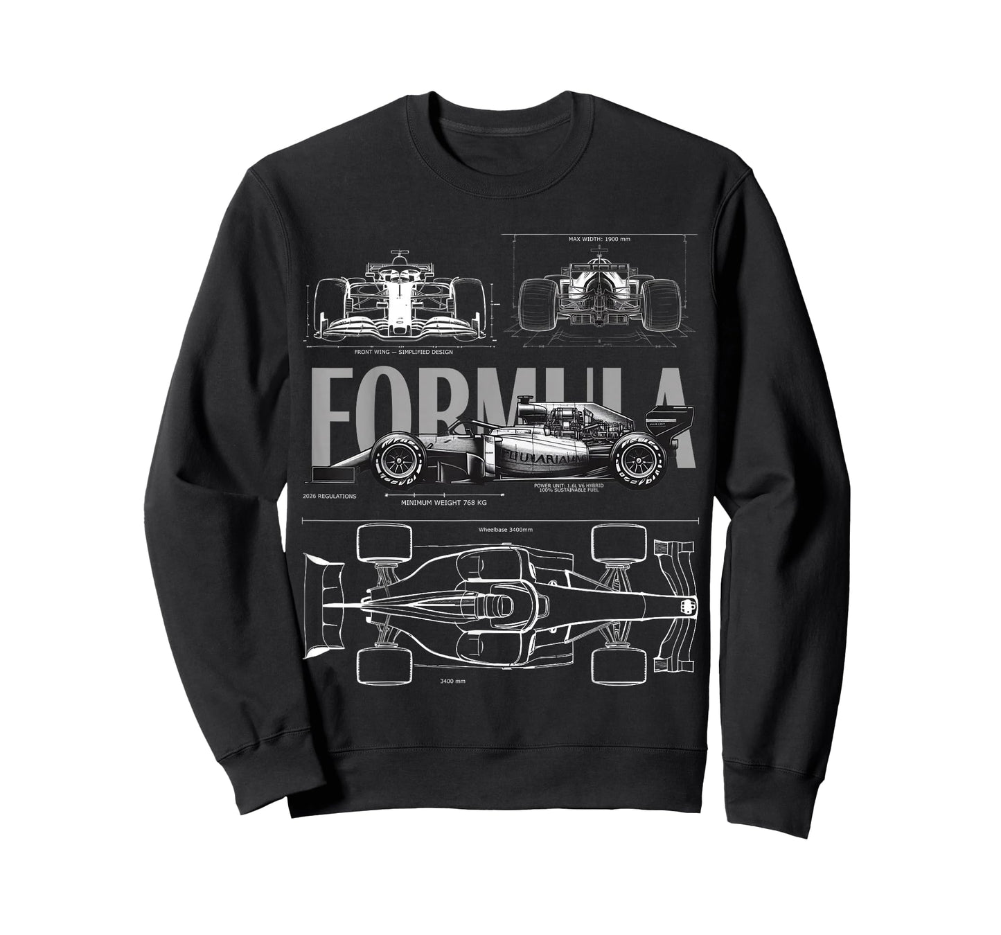 Racing 2026 Car Silhouette Blueprint Racing Car 2026 Size T-Shirt