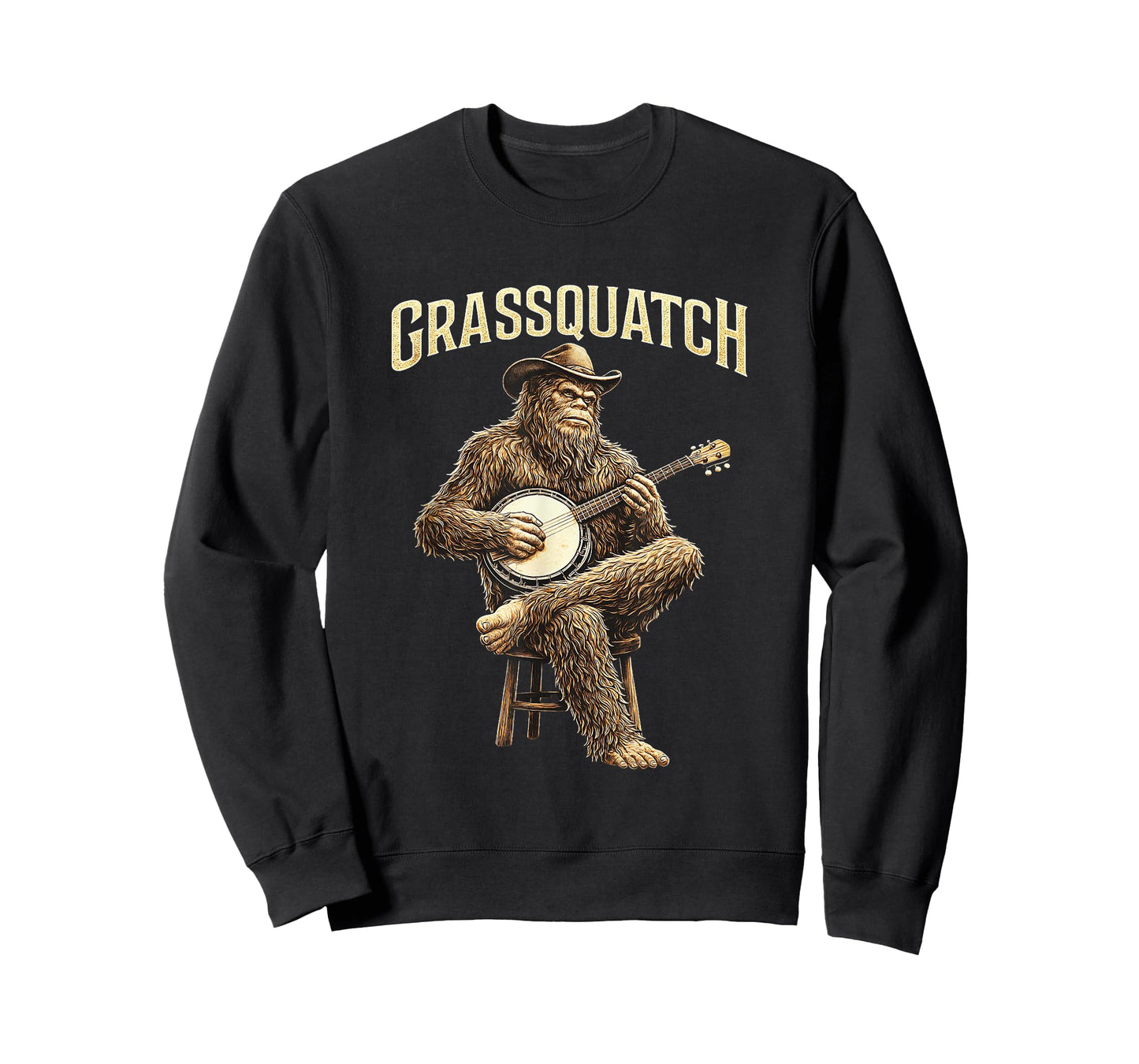 Bigfoot Grassquatch Banjo Player Bluegrass Music Banjoist T-Shirt