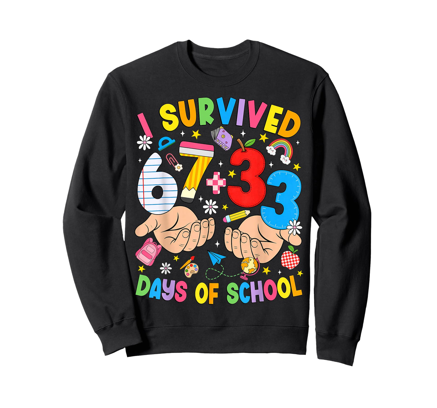I Survived 67 33 Days of School Six Seven Meme Teachers Kids T-Shirt