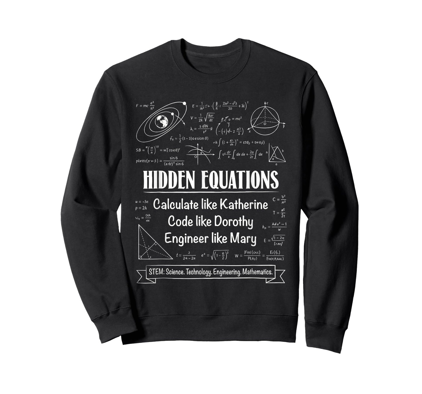 Black History Month Hidden Equations STEM Math Science T-Shirt