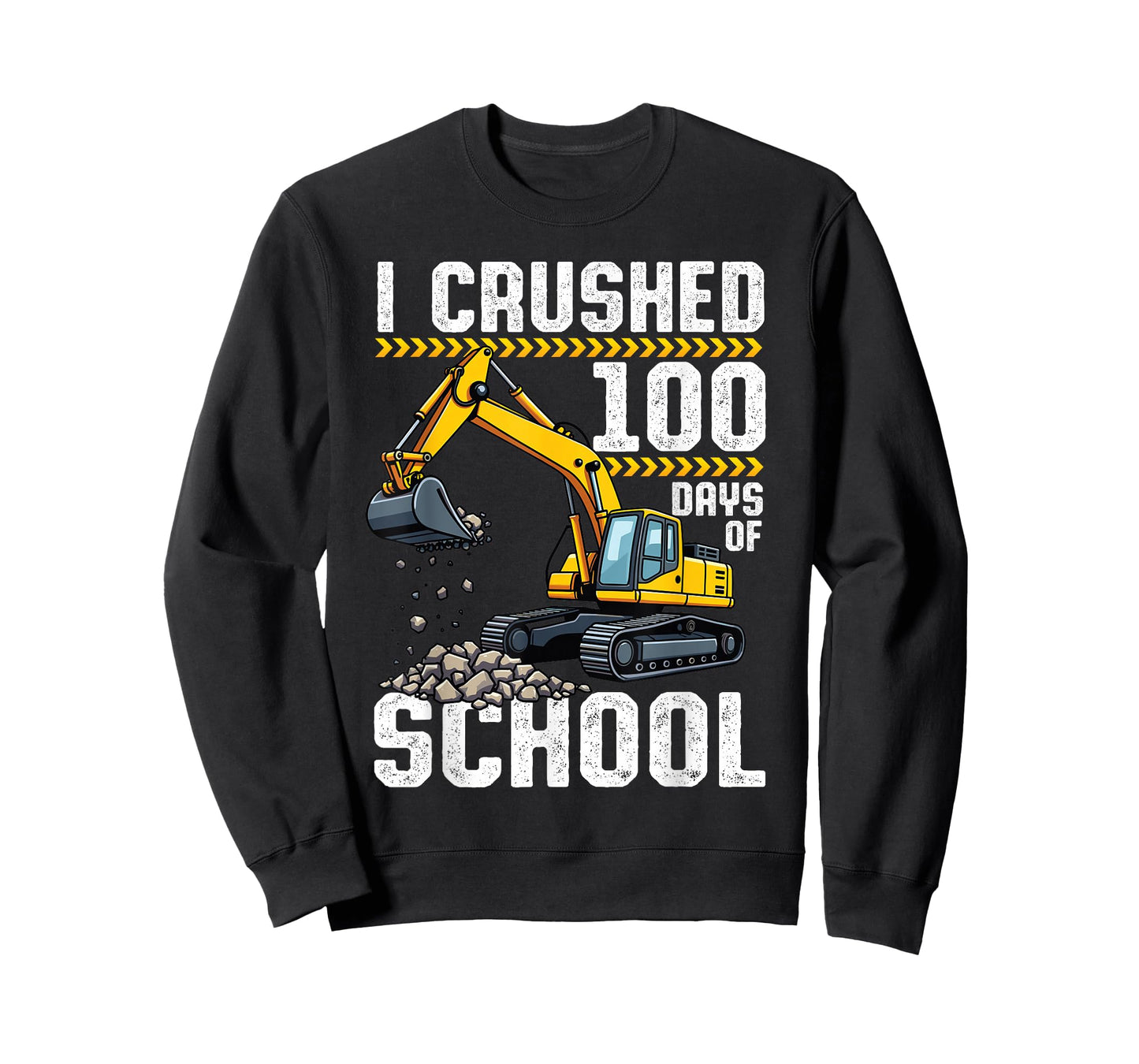 100 Days of School Construction Excavator 100th Day Boys T-Shirt
