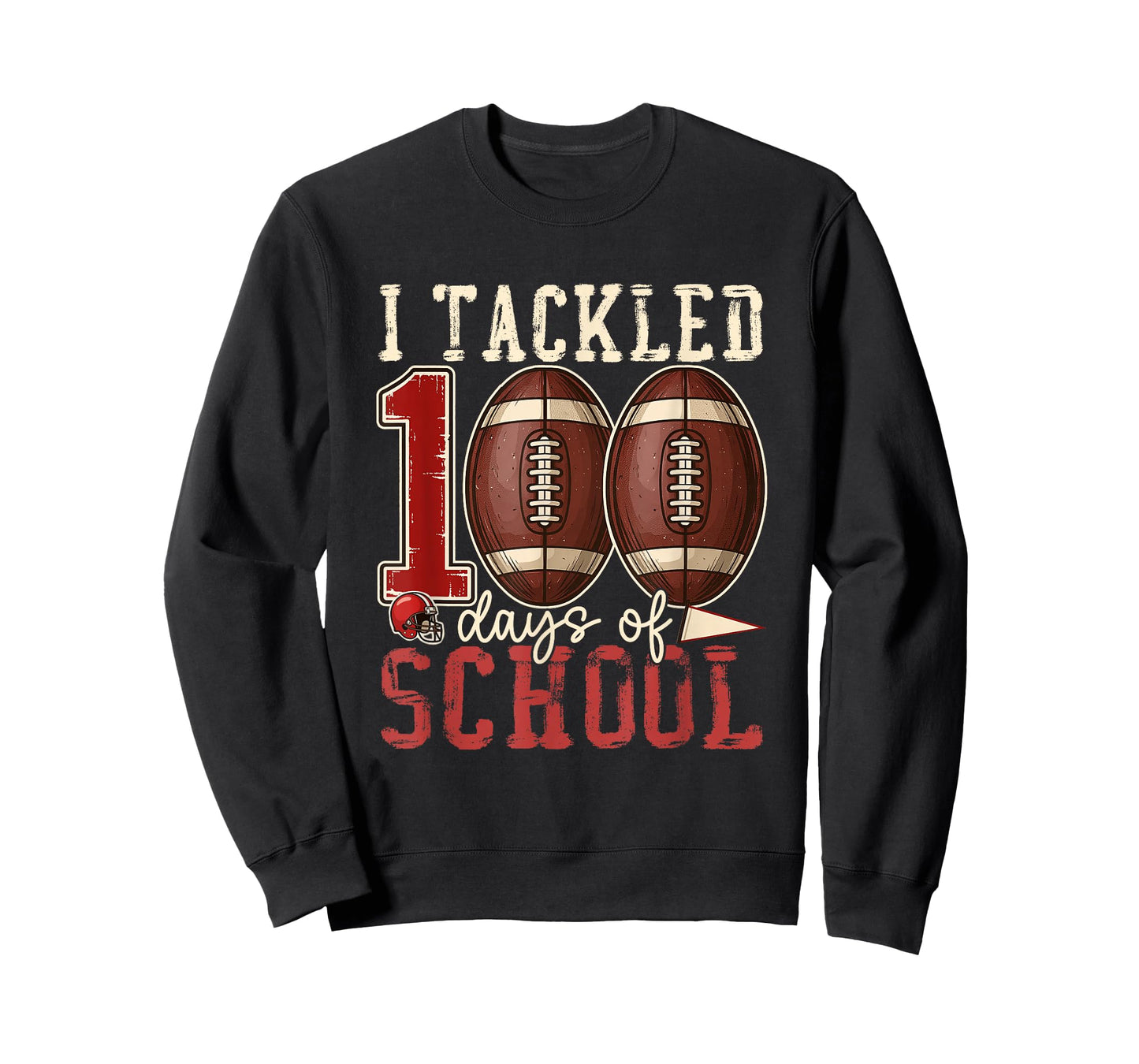 I Tackled 100 Days of School Football Boys Kids 100th Day T-Shirt