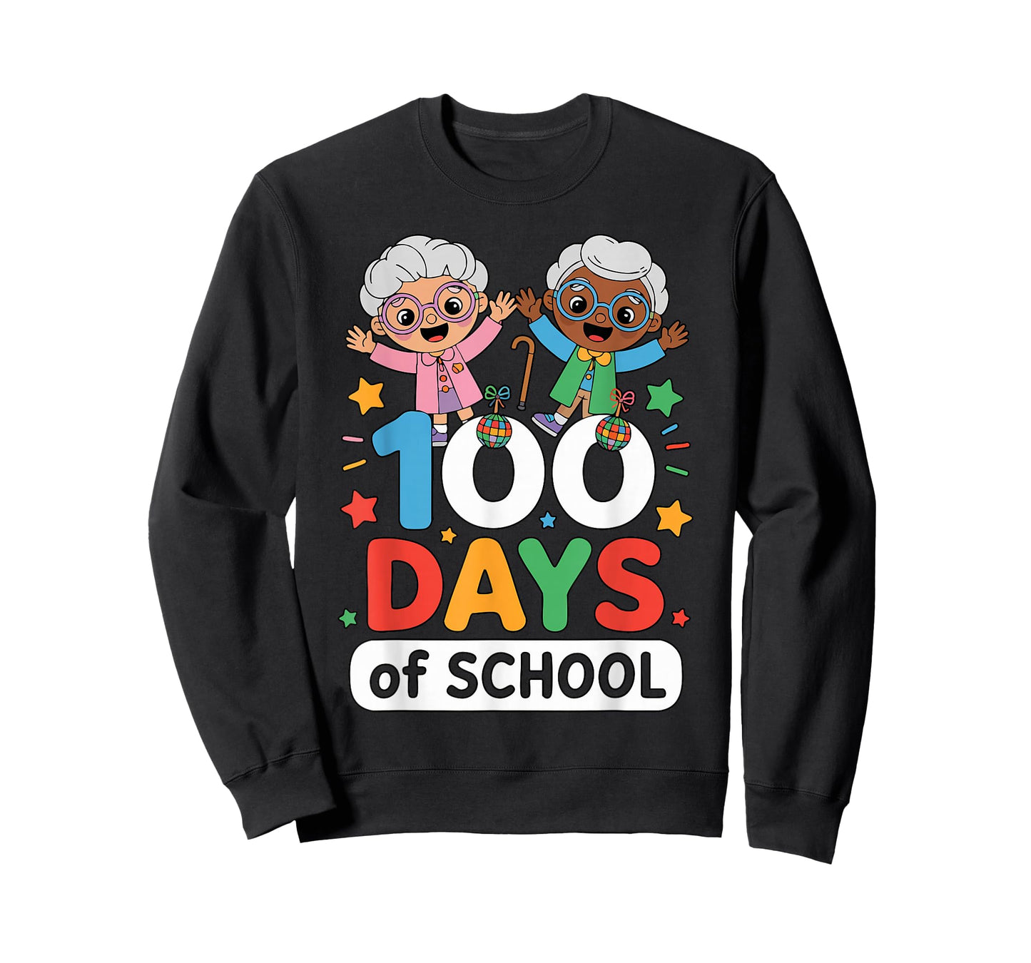 100 Days of School Funny Old People Costume for Kids T-Shirt