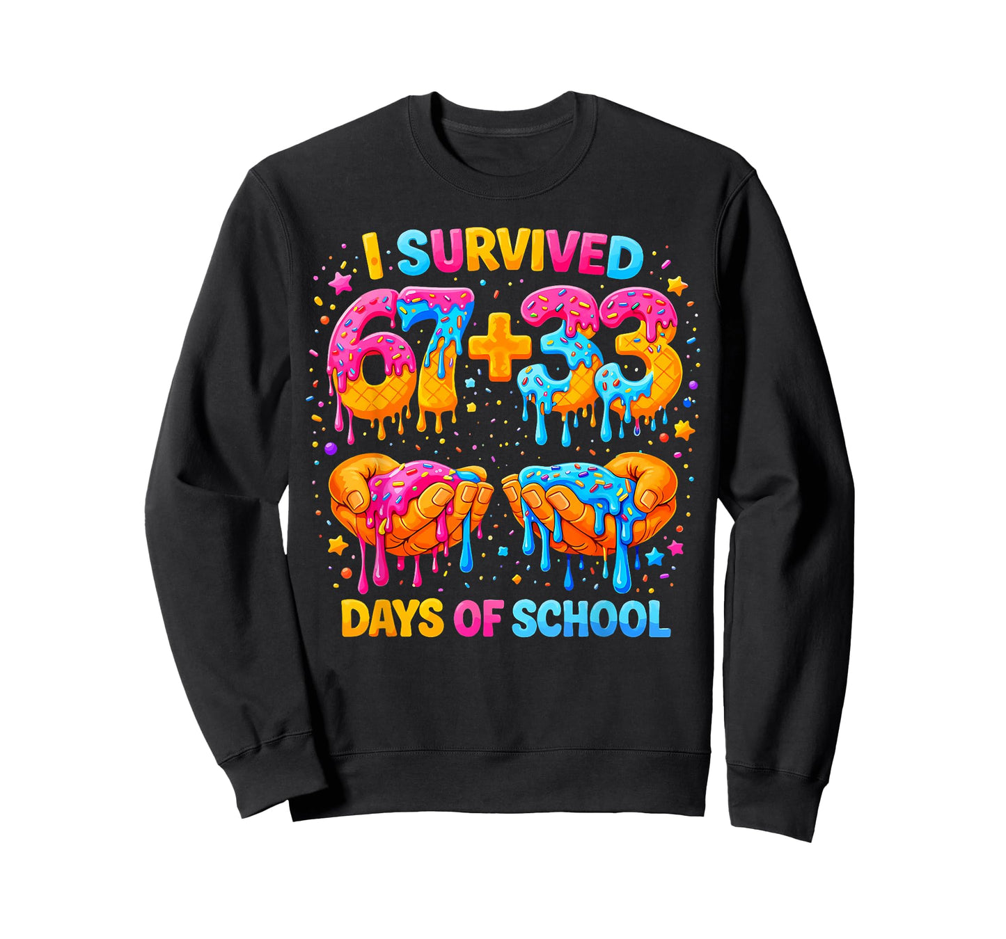 I Survived 67+33 Days of School Teacher Boys Girls 100 Days T-Shirt