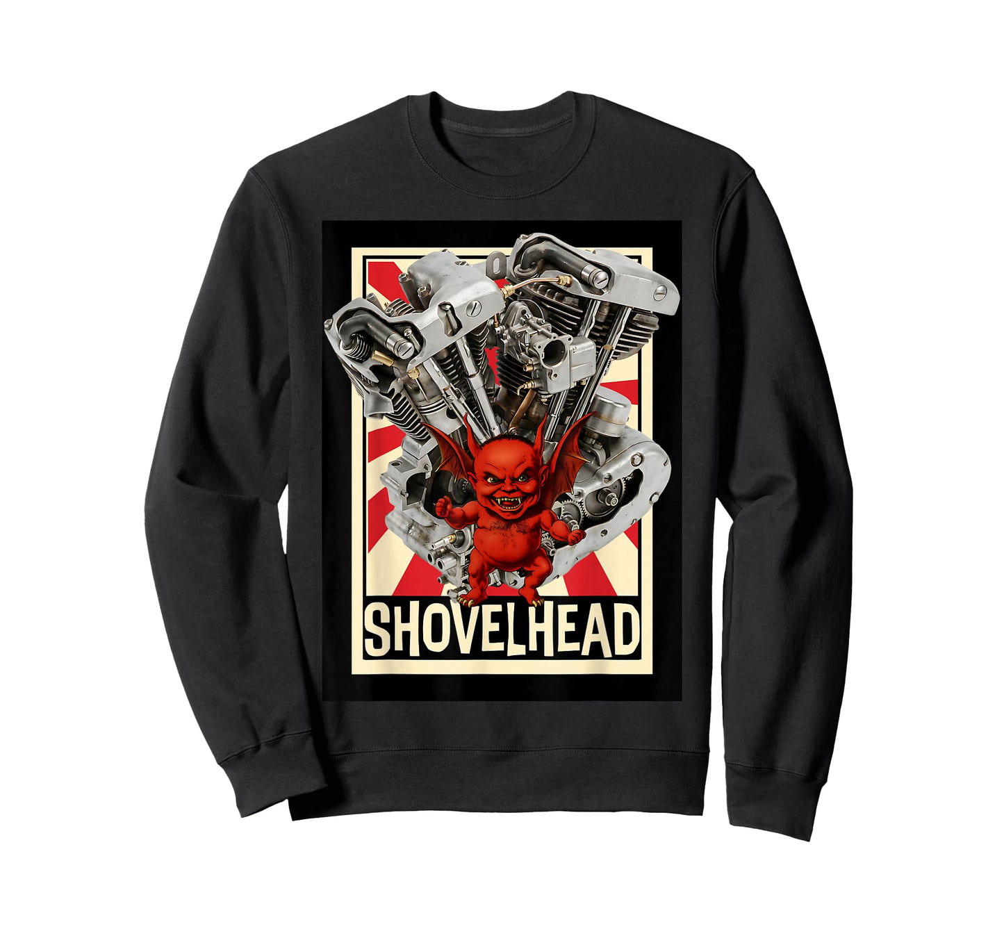Shovelhead Engine Devil Biker Motorcycle Chopper Hot Rod T-Shirt