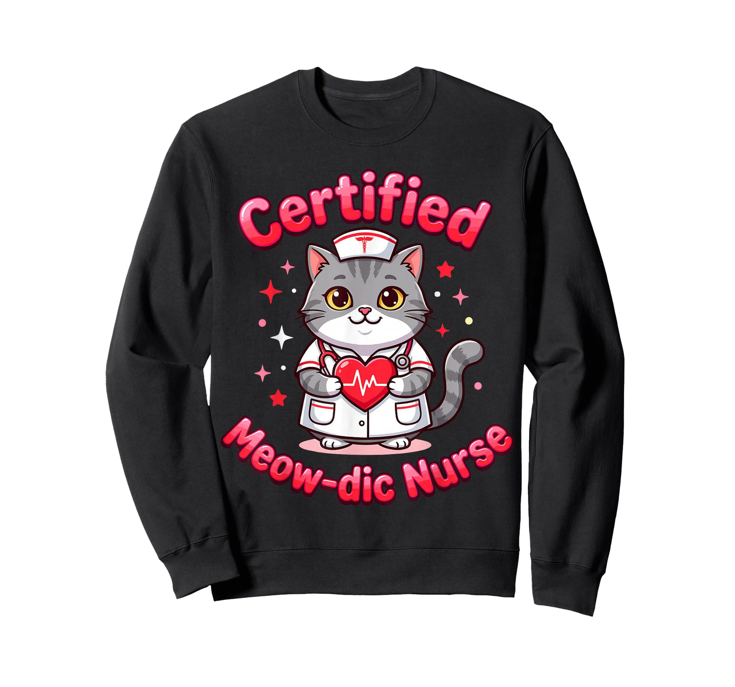 Funny Nurse Certified Meow-dic Cat Nursing RN Staff Humor T-Shirt
