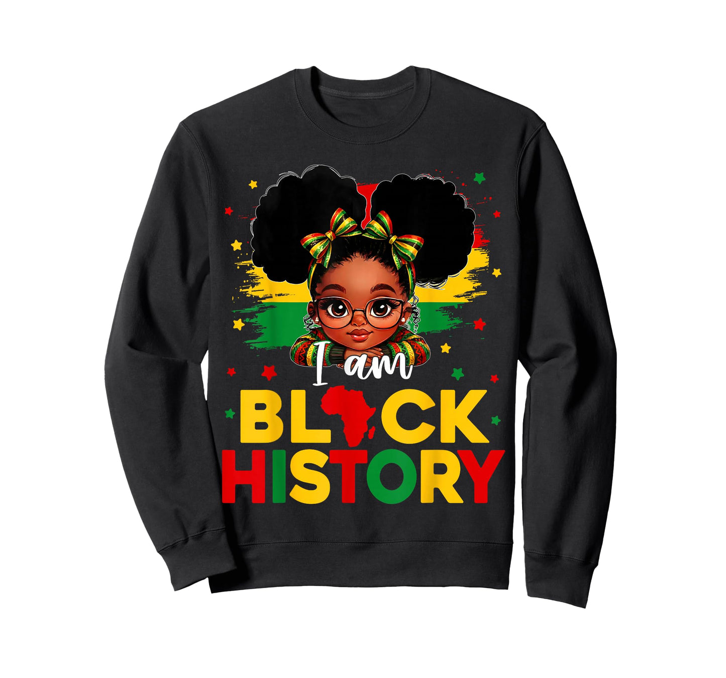 I Am Black History Coquette Pride African American Girl Kid T-Shirt
