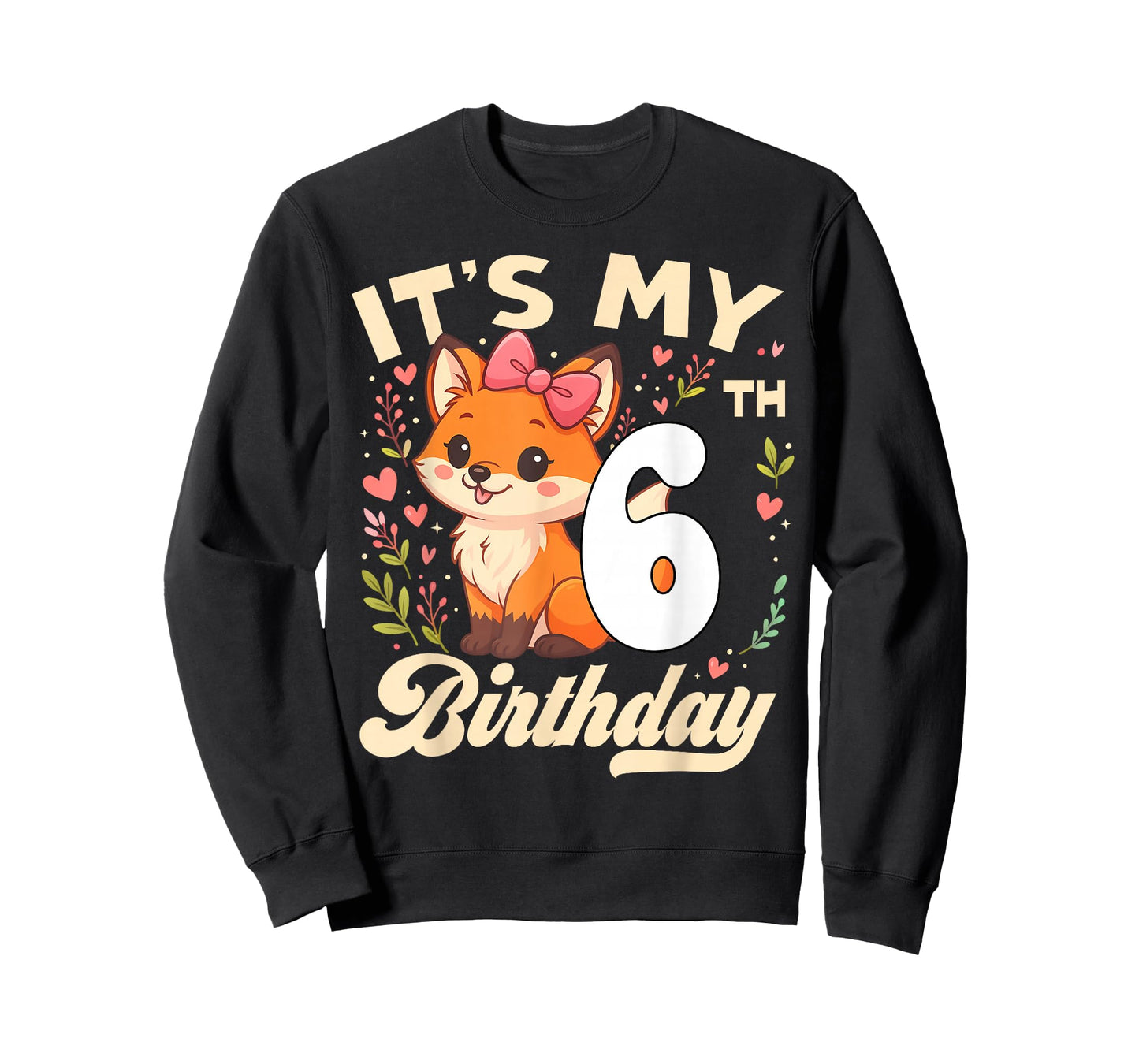 Fox Animal Lovers 6th Birthday Girl Fox B-Day 6 Years Old T-Shirt