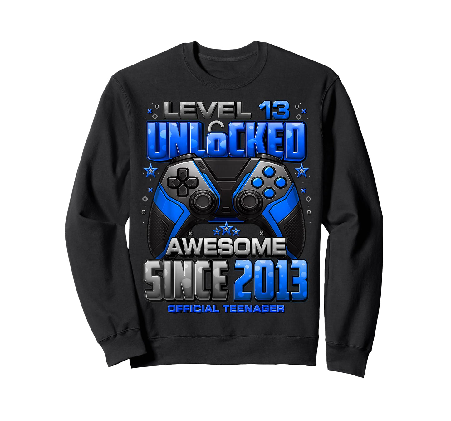 Level 13 Unlocked Awesome Since 2013 13th Birthday Gaming T-Shirt