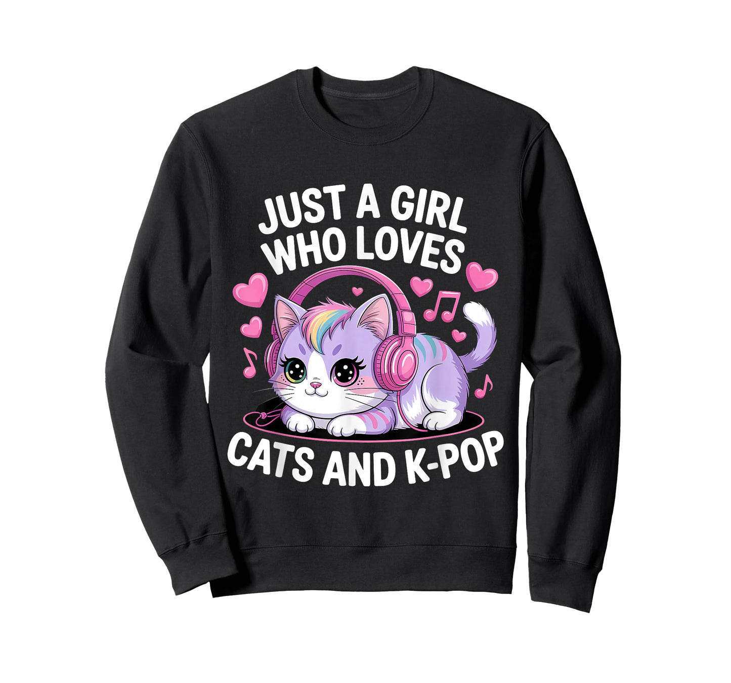 Just A Girl Who Loves Cats and K-Pop Girl K Pop Kawaii Kpop T-Shirt