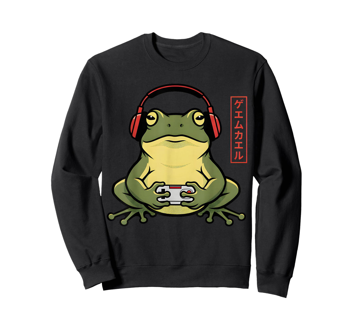 Japanese Gamer Frog Art Funny Vintage Gaming T-Shirt