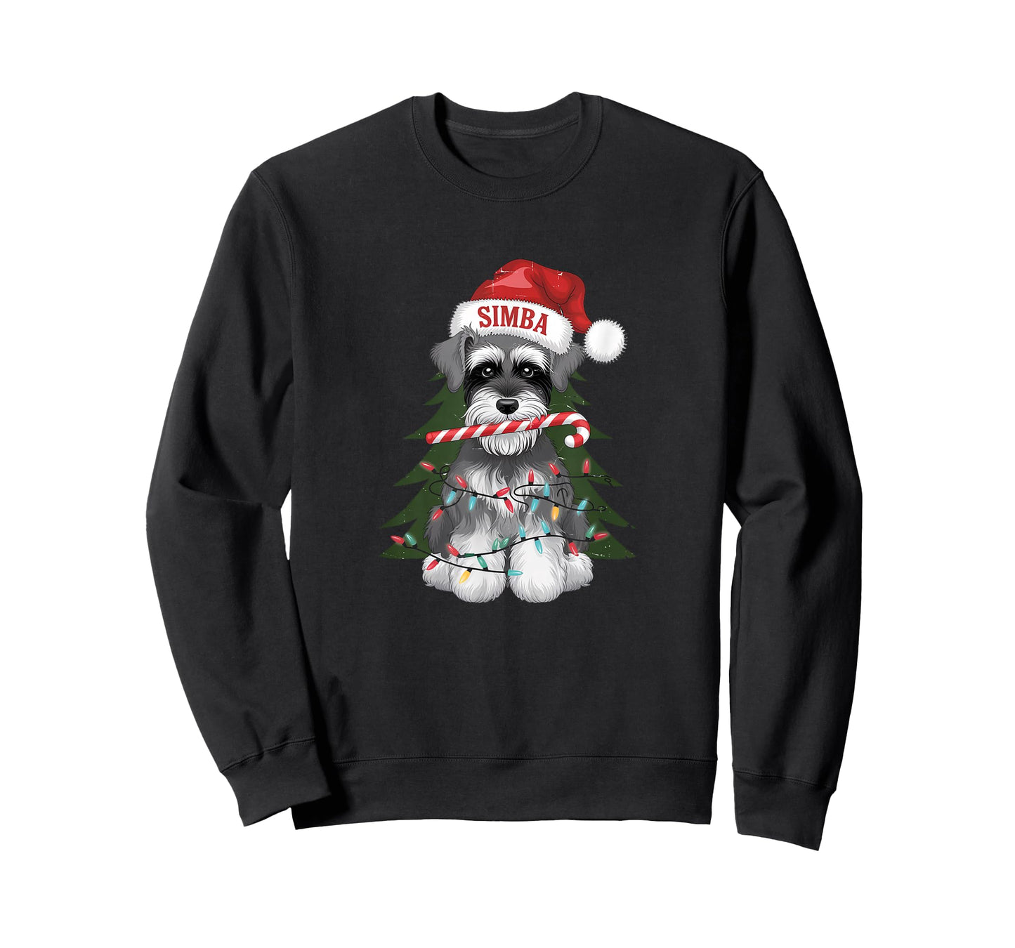Funny Puppy Dog Christmas Holiday with Candy Cane T-Shirt