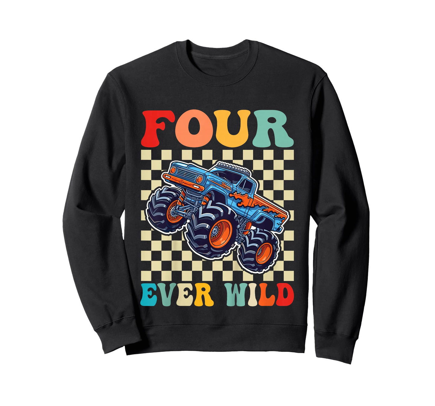 4th Birthday Monster Truck 4 Year Old Boys 4th Party T-Shirt