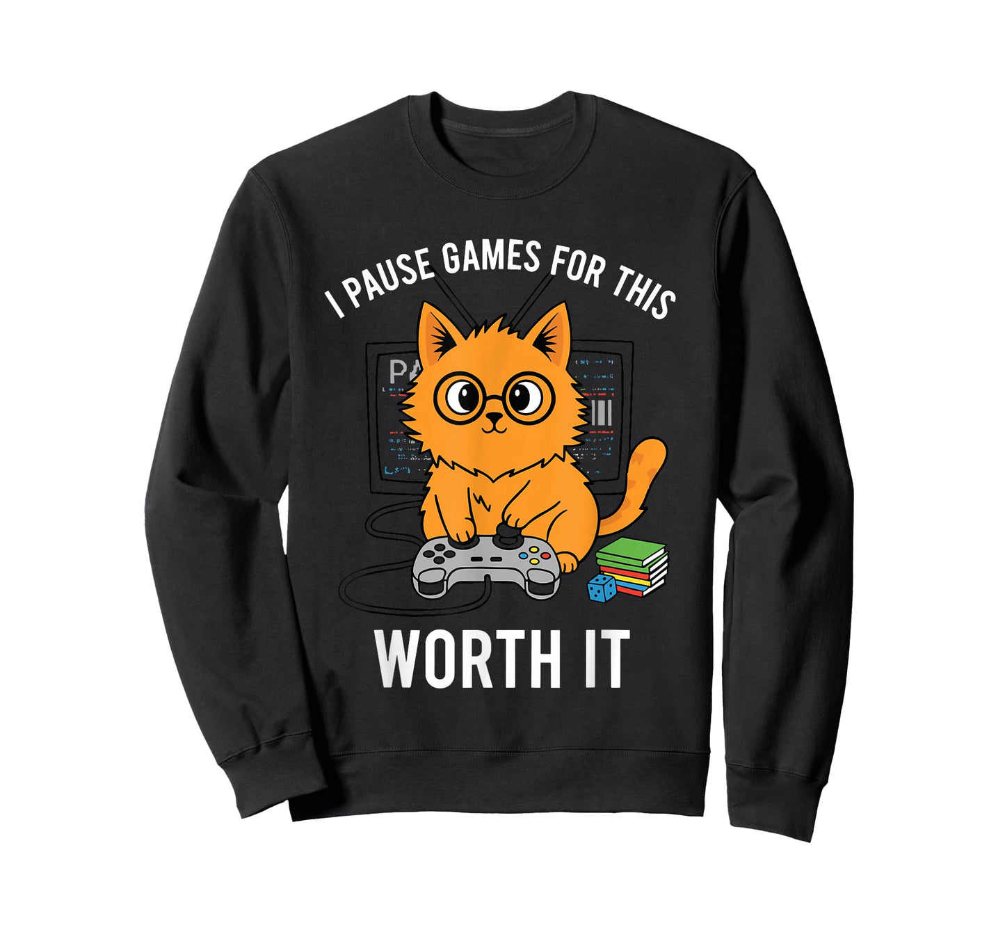 I Pause Games for This Funny Orange Cat Video Gamer T-Shirt