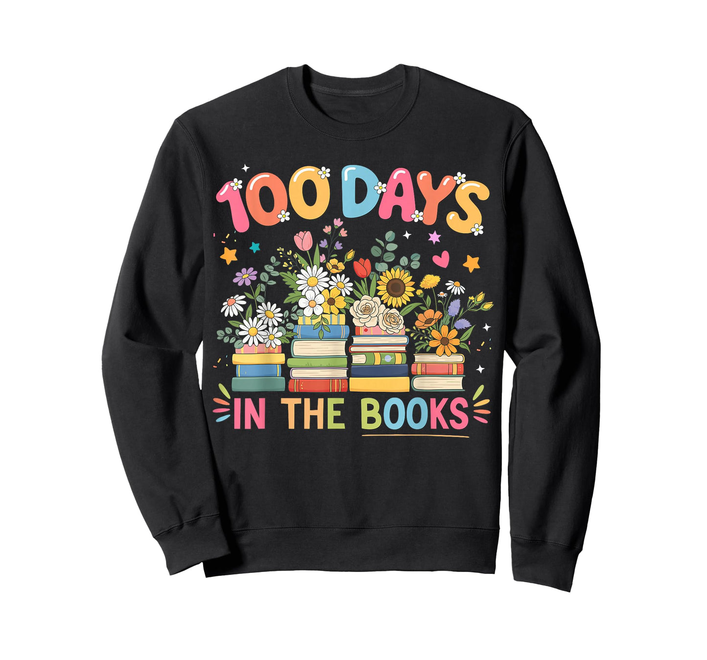 100th Day of School Teacher Floral 100 Days in The Books T-Shirt
