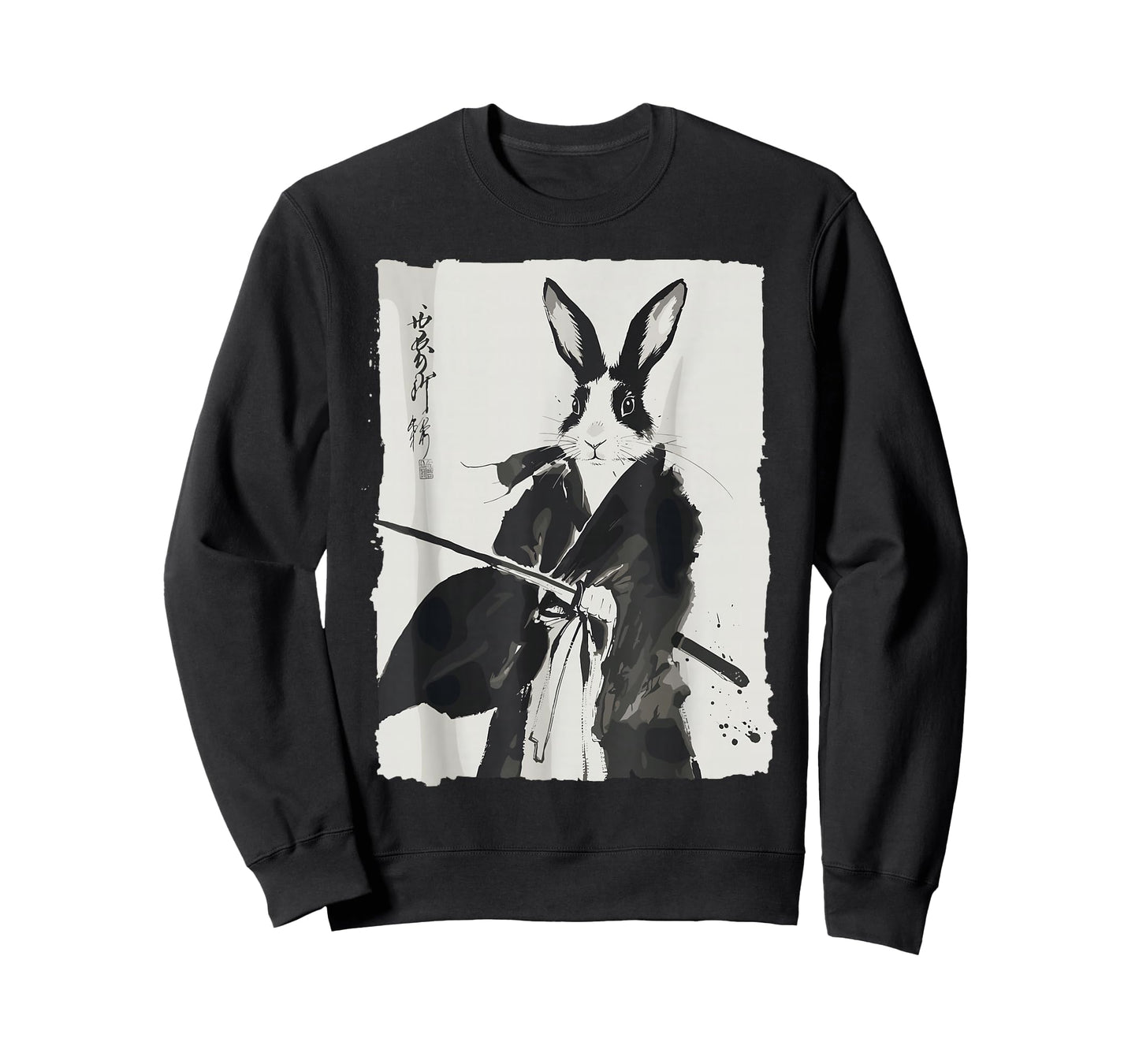 Samurai Bunny Shirts for Women Men Vintage Graphic Japanese T-Shirt