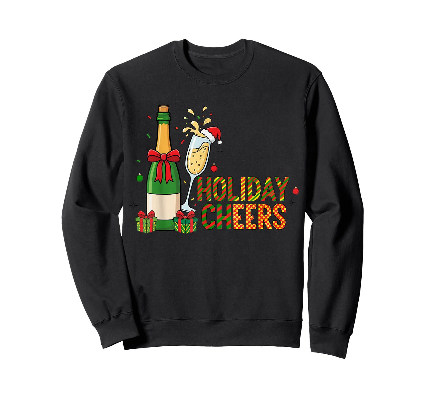 Christmas Holiday Cheers, Christmas Champagne, Drink Lover T-Shirt