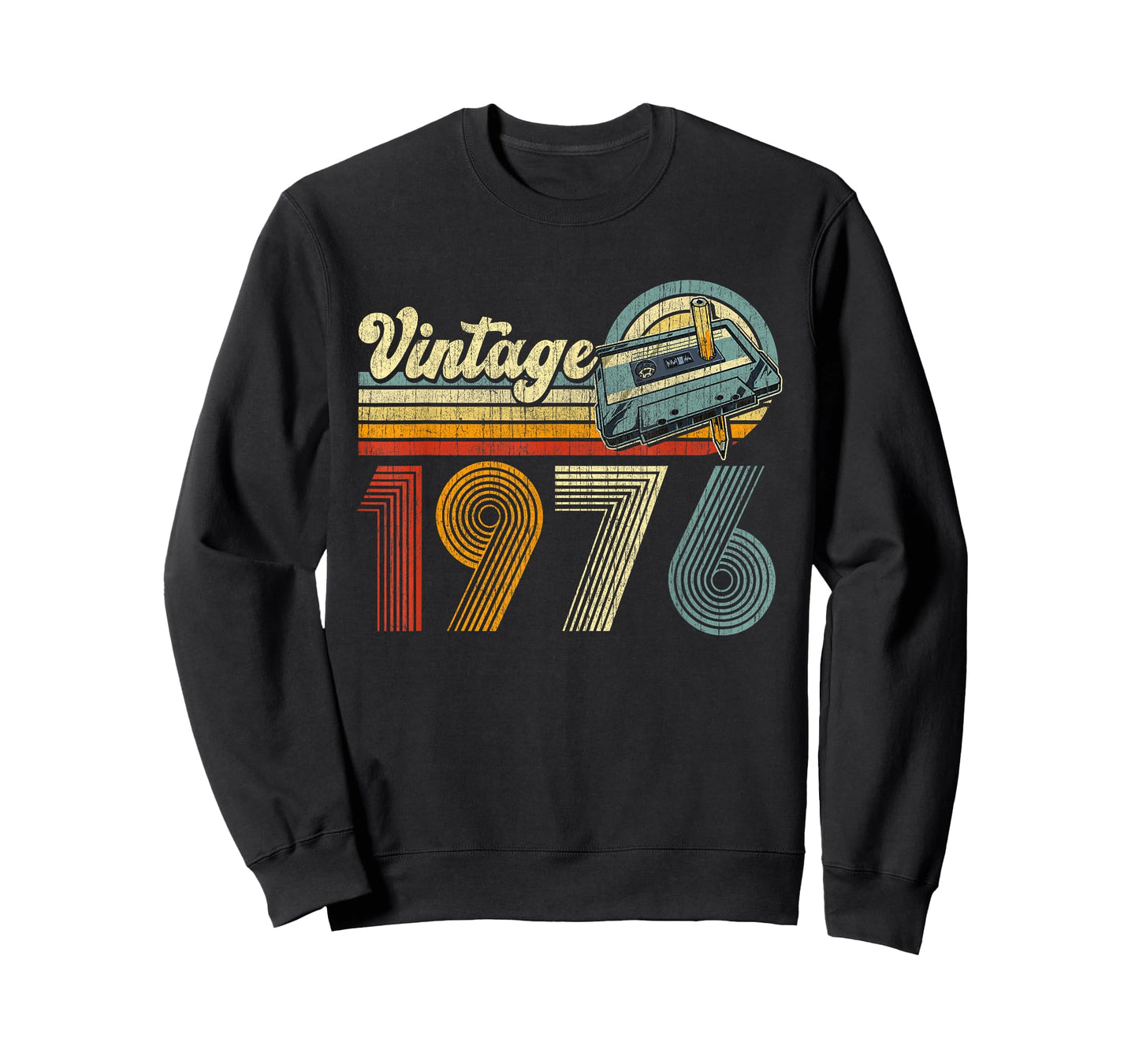 Vintage Born in 1976 Cassette Tape 50th Birthday 50 Year Old T-Shirt