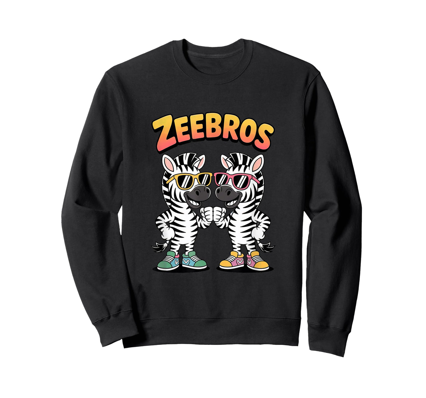 Zeebros Cute Zebra Duo Design for Zebros Lovers T-Shirt