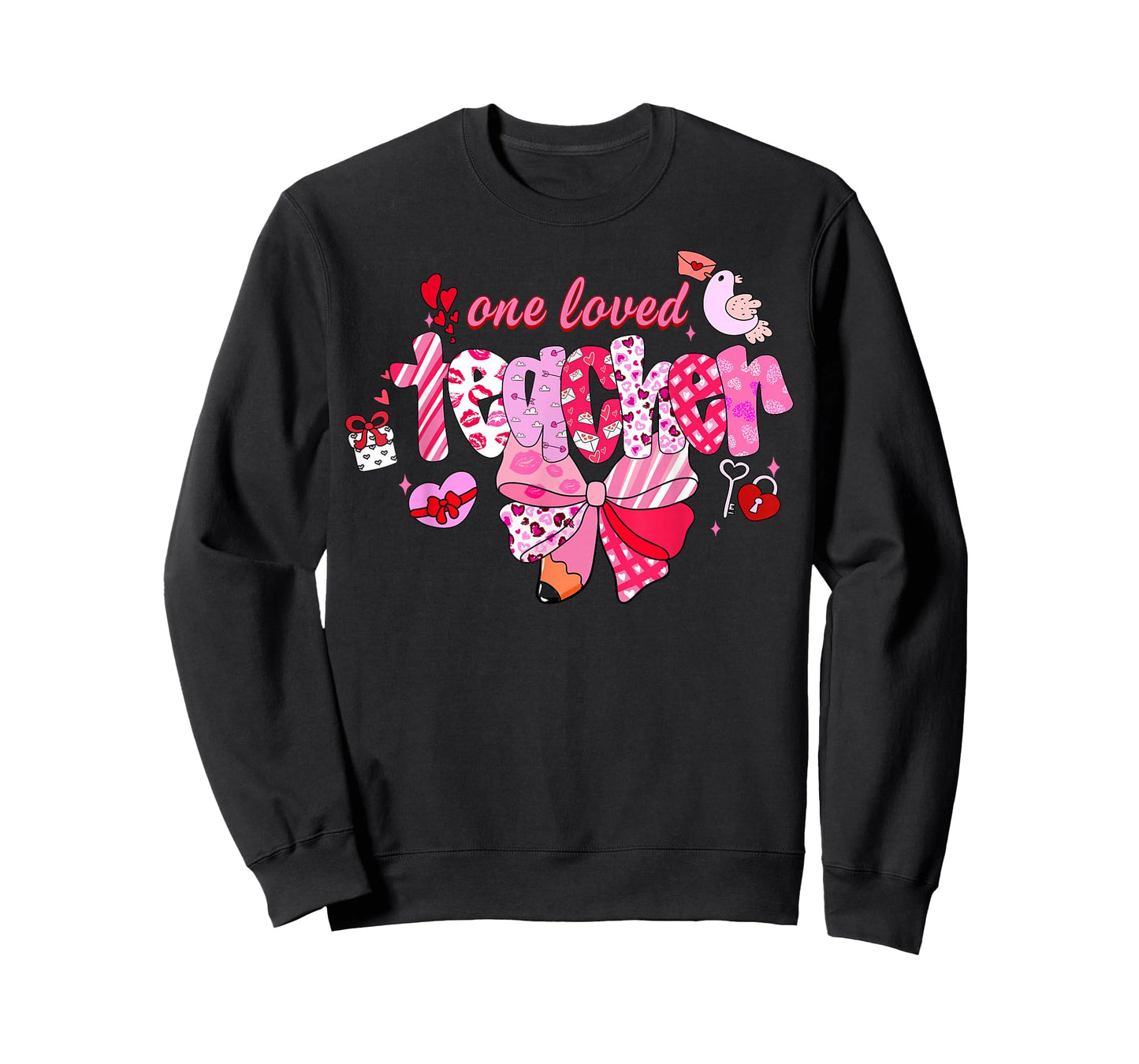 Teacher Valentine Loved Teacher Valentine's Day Coquette Bow T-Shirt