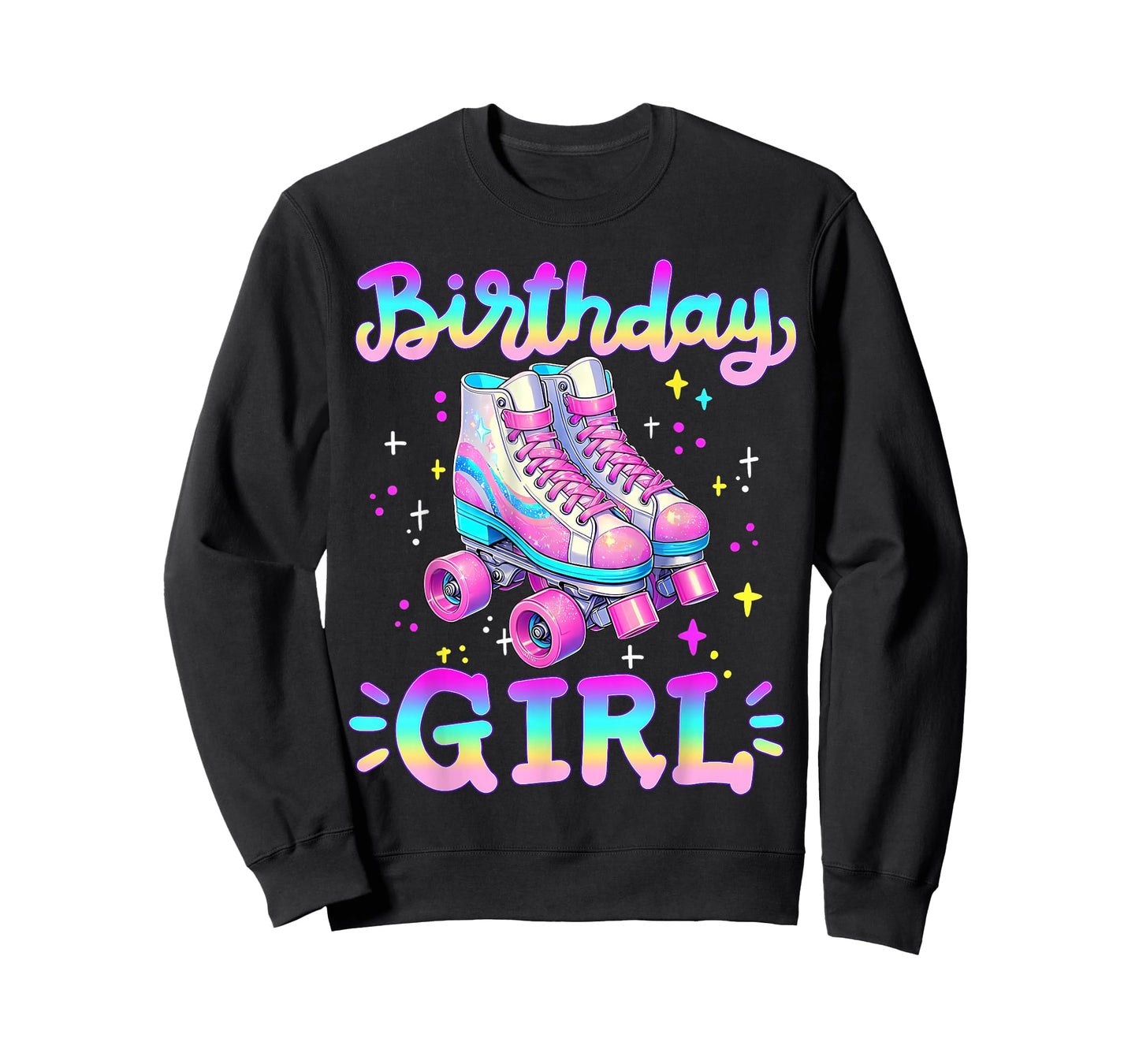 Birthday Girl Rolling Skates Roller Skater Party Kids Girls T-Shirt