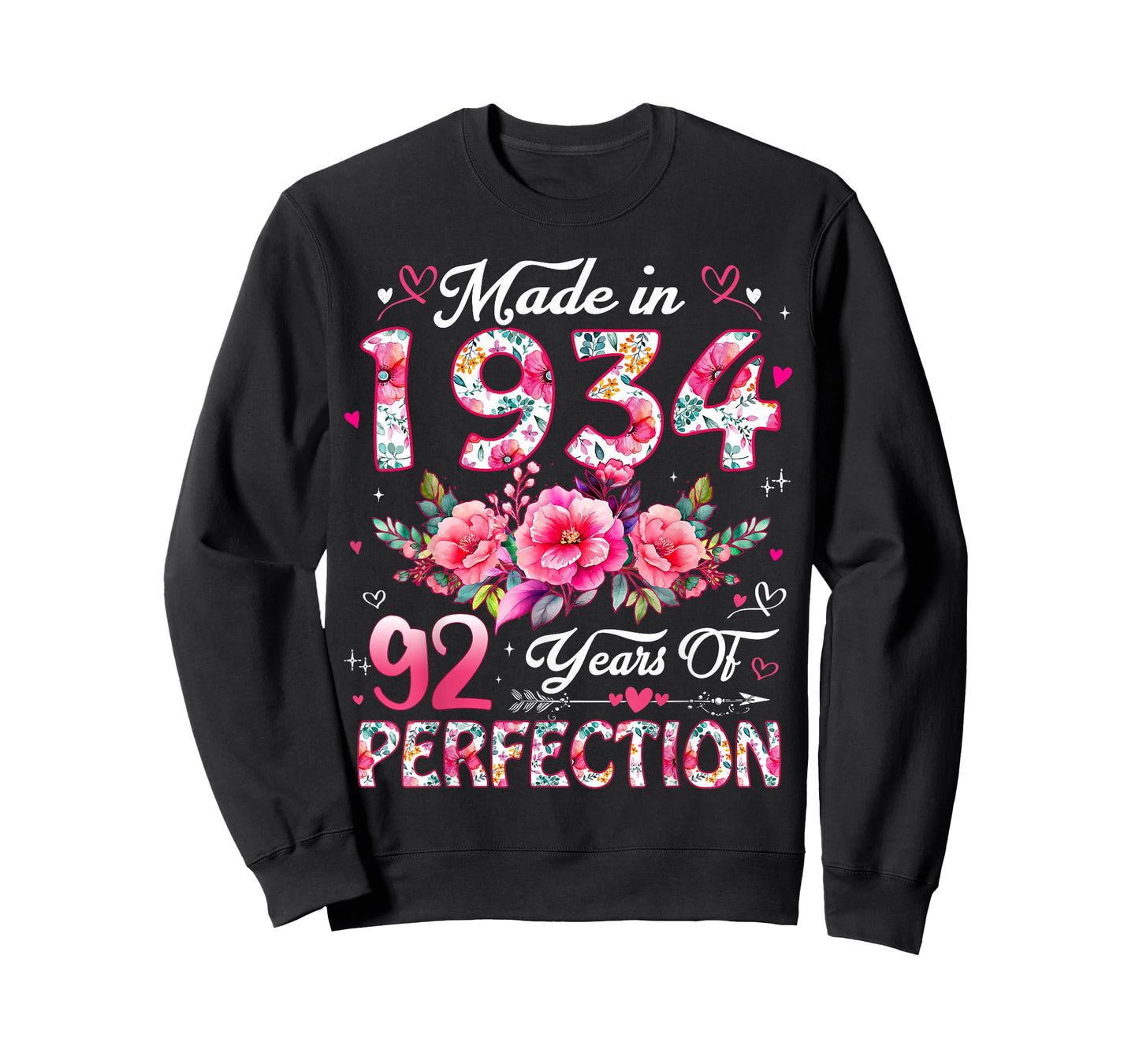 92 Year Old Made in 1934 Floral 92nd Birthday Women T-Shirt