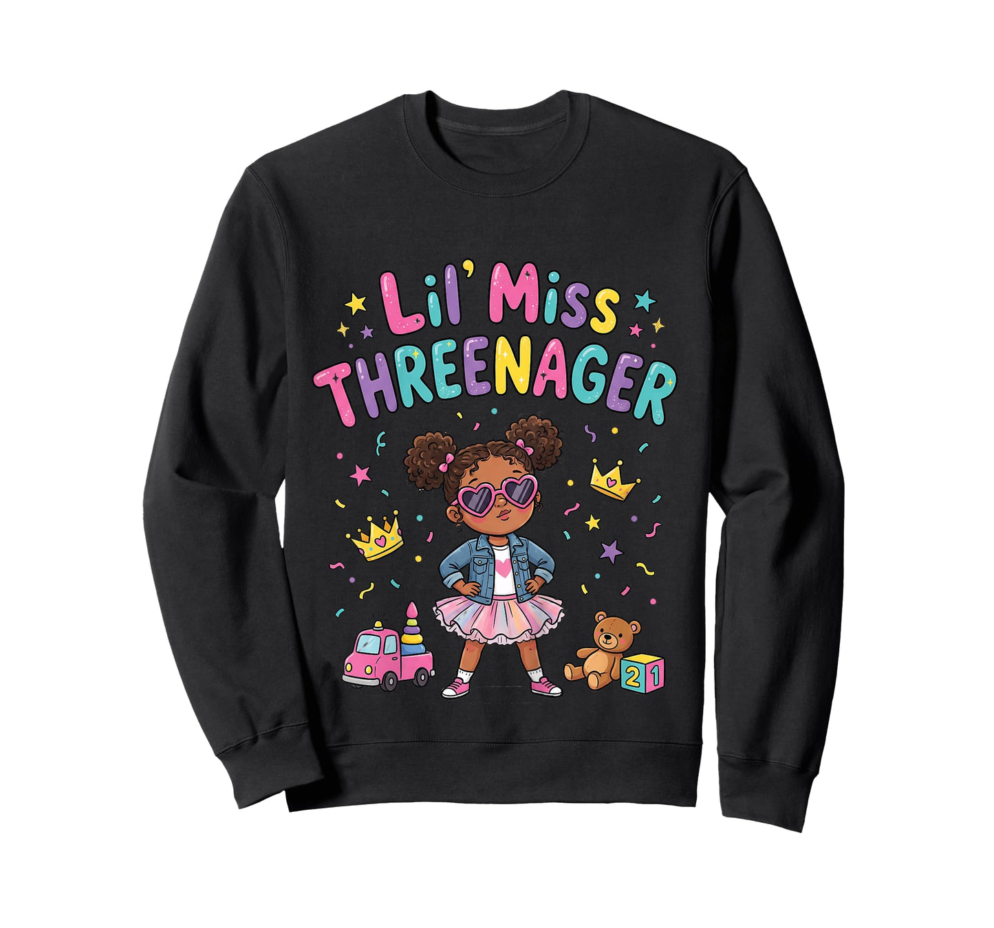 3rd Birthday Girl Sassy Toddler Lil Miss Threenager T-Shirt