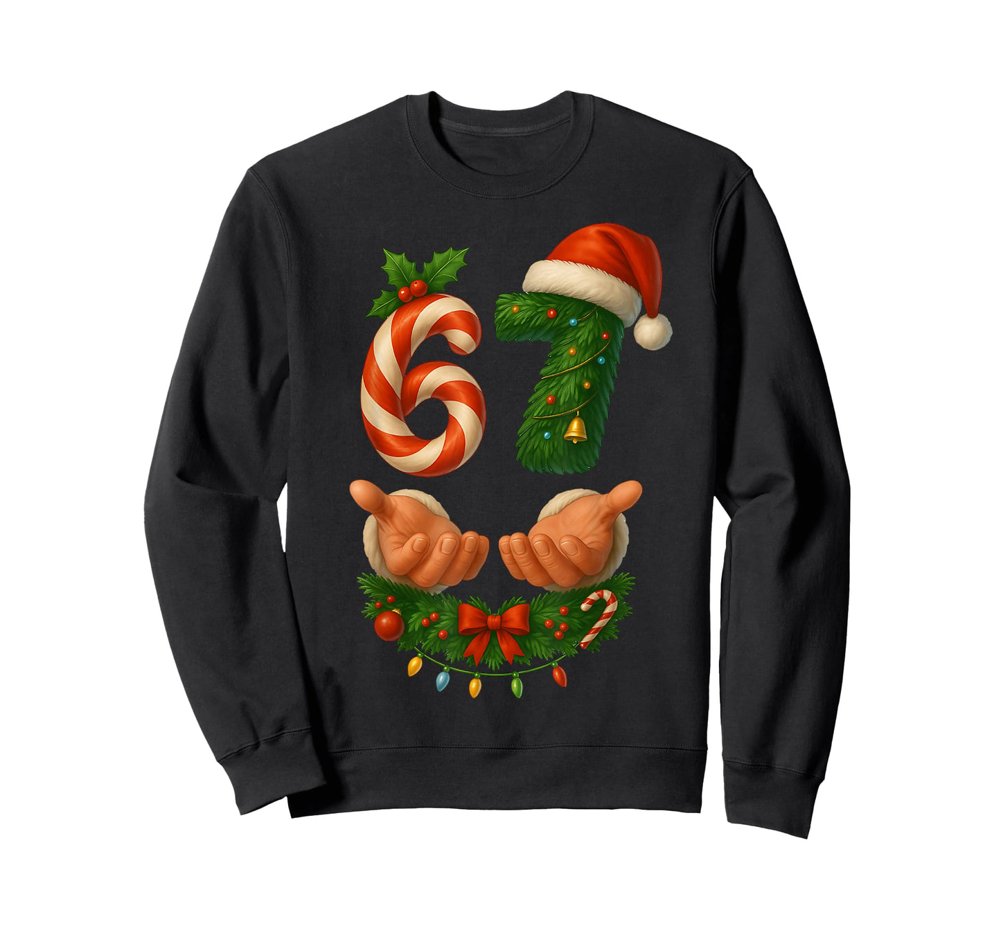 67 Christmas Funny 6 7 Meme Holiday Gen Alpha Slang Pajamas T-Shirt