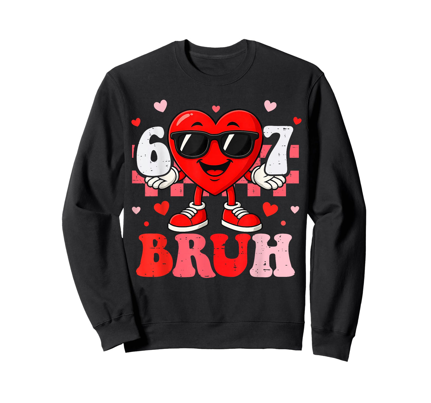 Six Seven 67 Bruh 6 7 Meme Funny Valentine Heart Boys Kids T-Shirt
