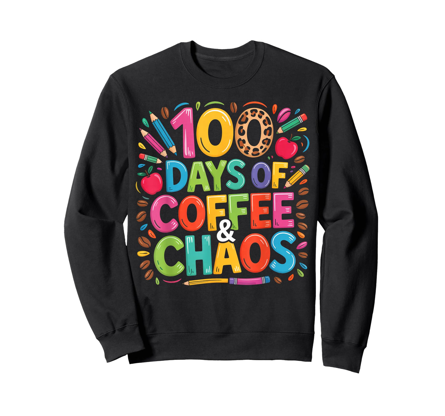 100 Days Smarter Coffee Chaos Teacher Gifts T-Shirt