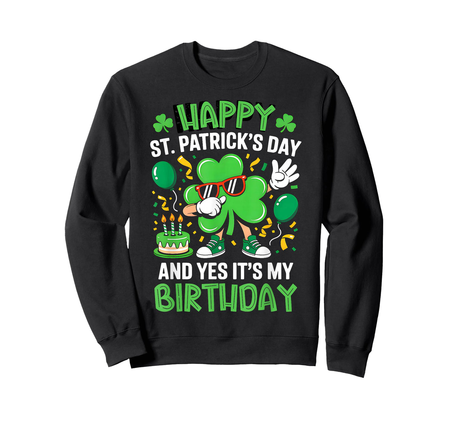 Happy St Patricks Day Birthday Shamrock Dab Bday Party Kids T-Shirt