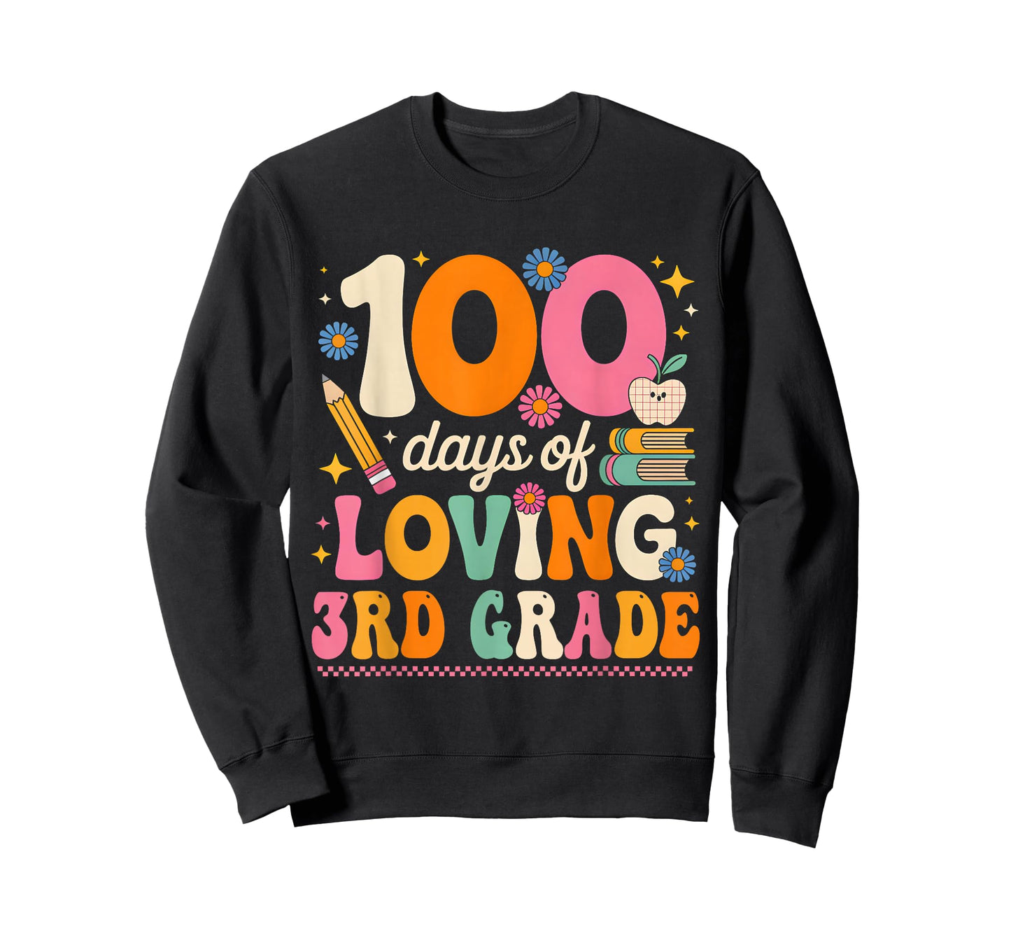 100 Days of Loving 3rd Grade Groovy 100th Day Teachers Kids T-Shirt