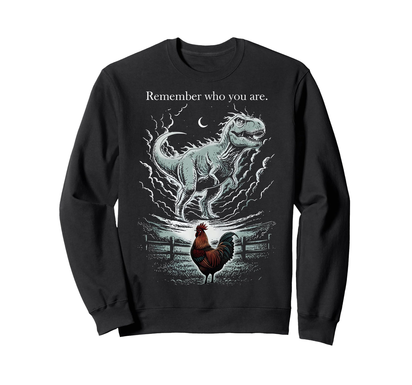 Vintage Remember Who are You Dinosaur Chicken Funny Meme T-Shirt