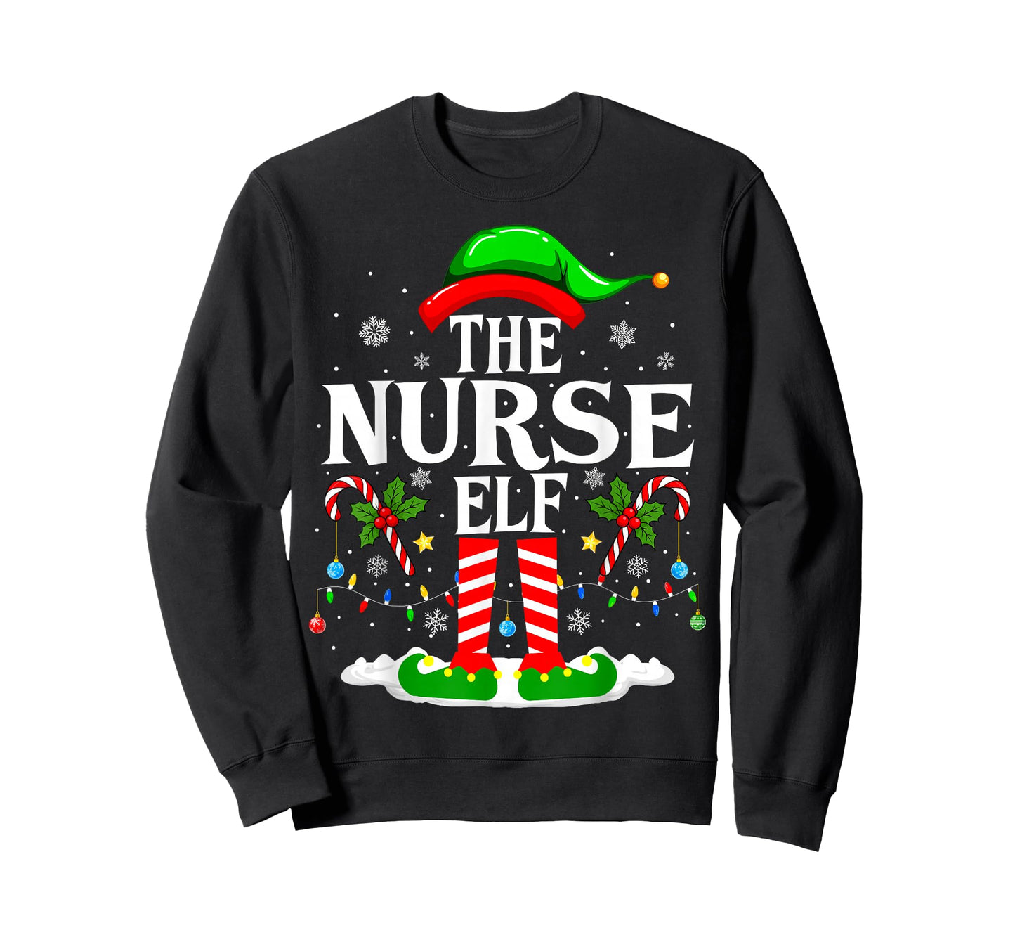 The Nurse Elf Christmas Nursing Funny RN Christmas Nurse T-Shirt