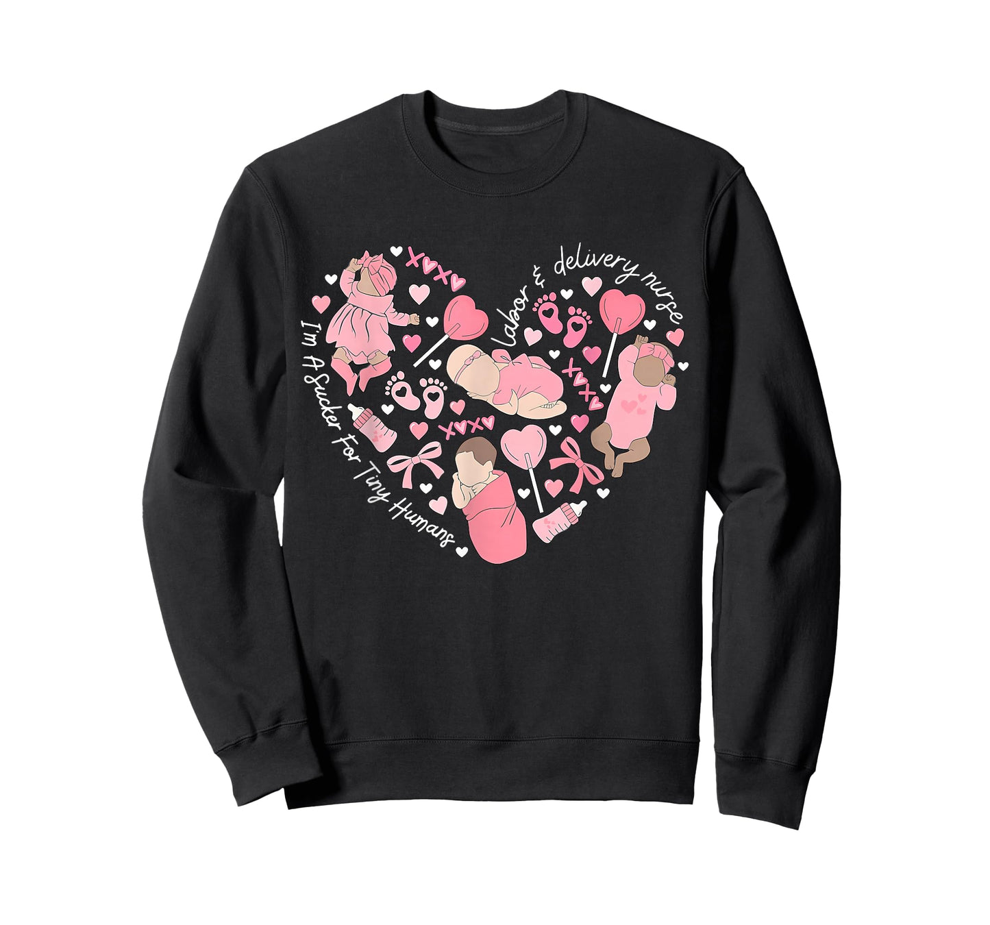 Heart Cute Baby Labor & Delivery Nurse Valentine Day MBU T-Shirt
