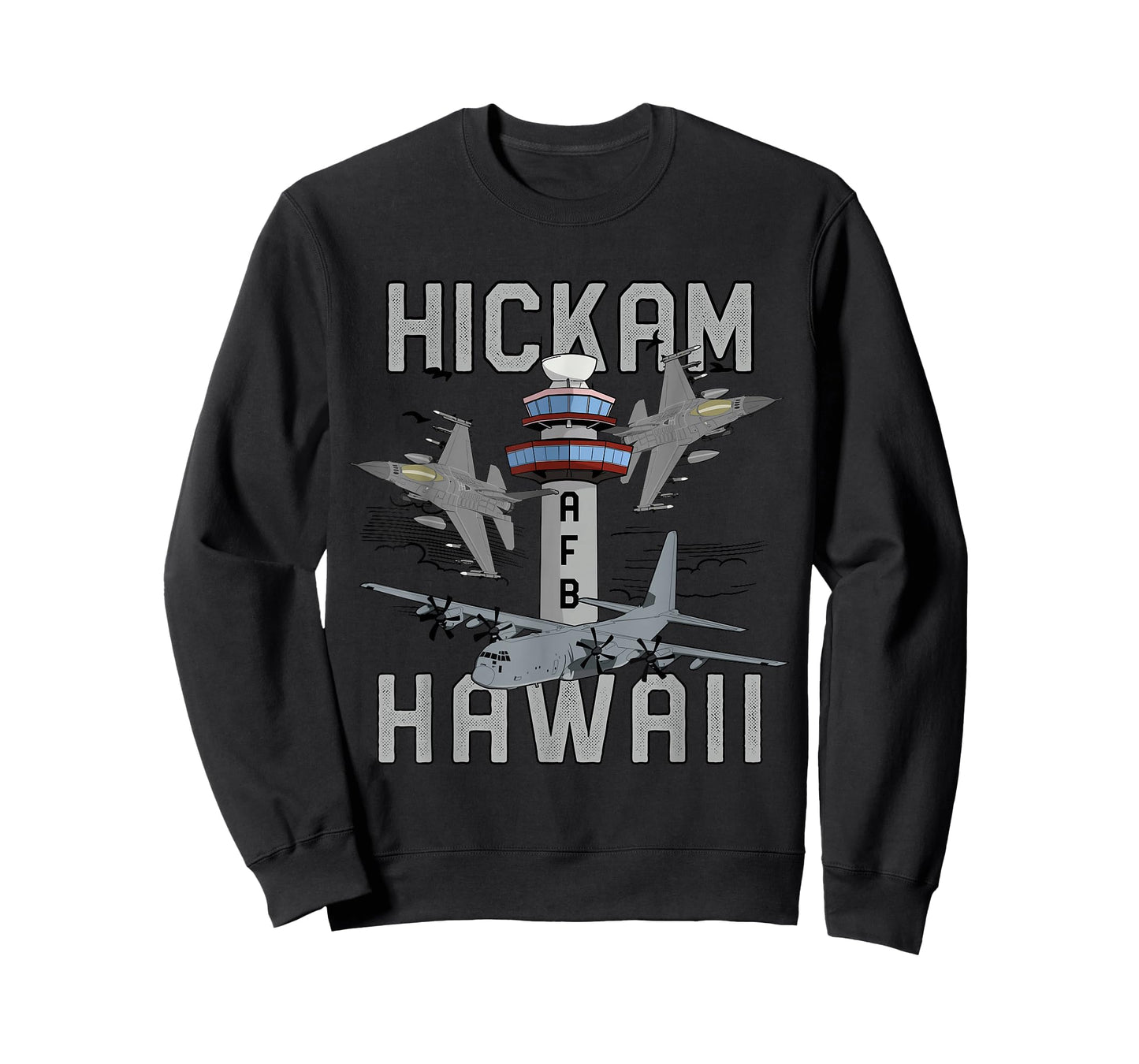 Hickam AFB Hawaii Air Force Base Fighter Jets Vintage Tee T-Shirt