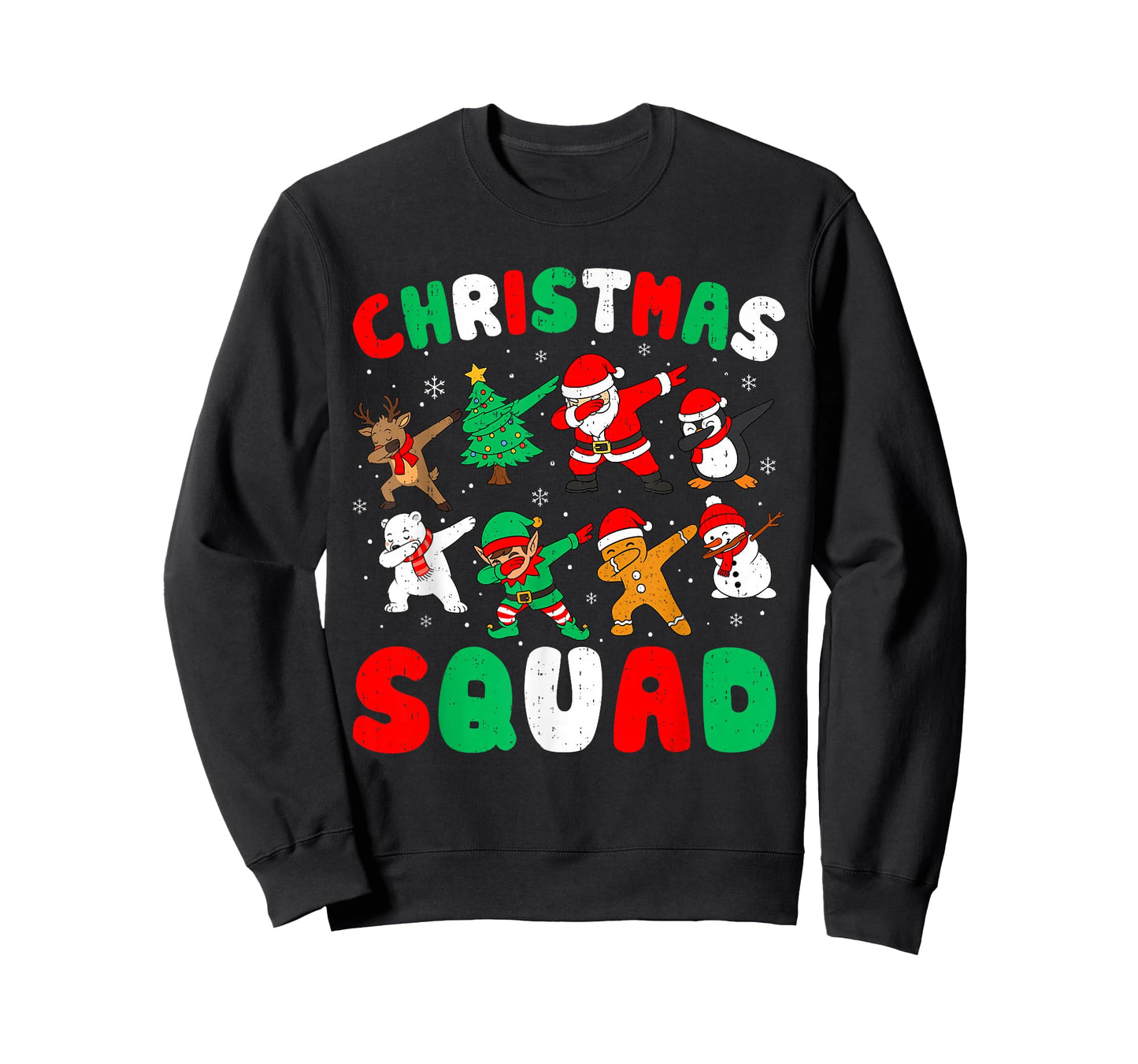 Funny Christmas Squad Santa Dabbing Elf Xmas Family Matching T-Shirt