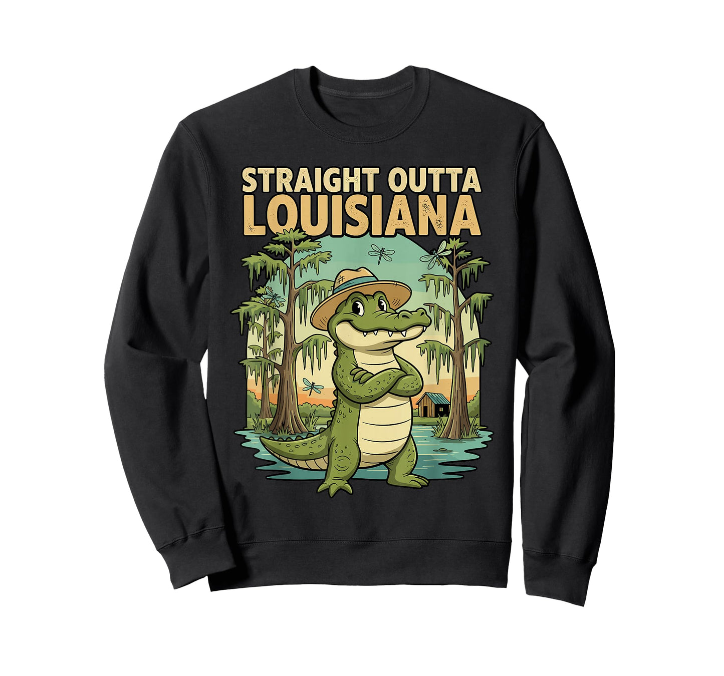 Funny Louisiana Alligator Retro Wildlife Travel Bayou Swamp T-Shirt