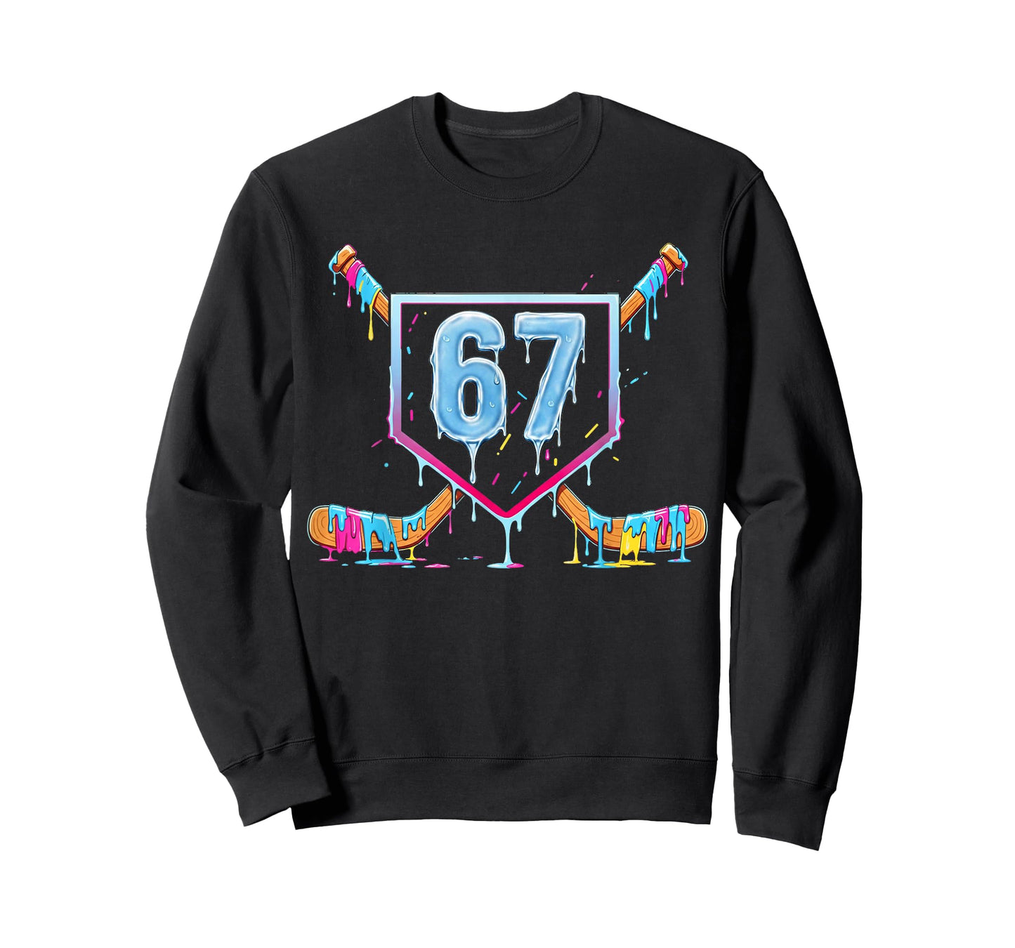 67 Hockey Drip Meme Number Graphic Design T-Shirt