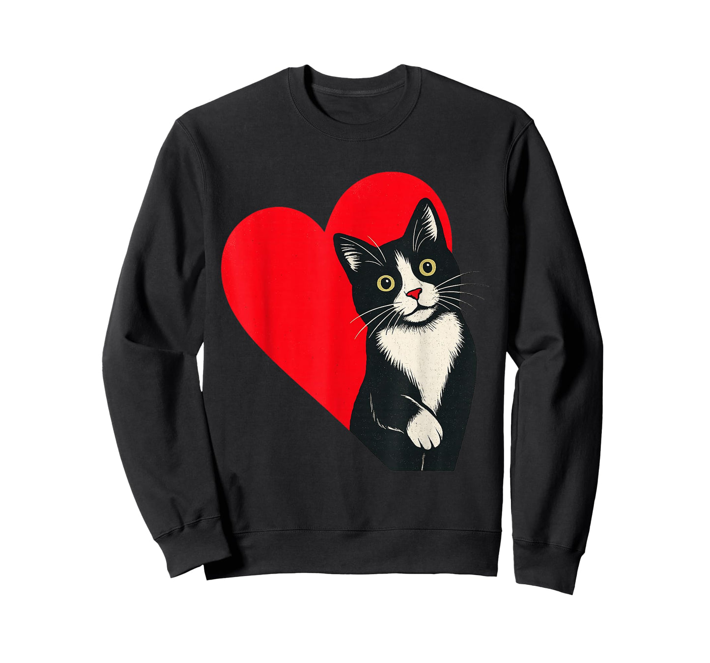 Tuxedo Cat Valentine Heart for Kitten and Animal Lovers T-Shirt