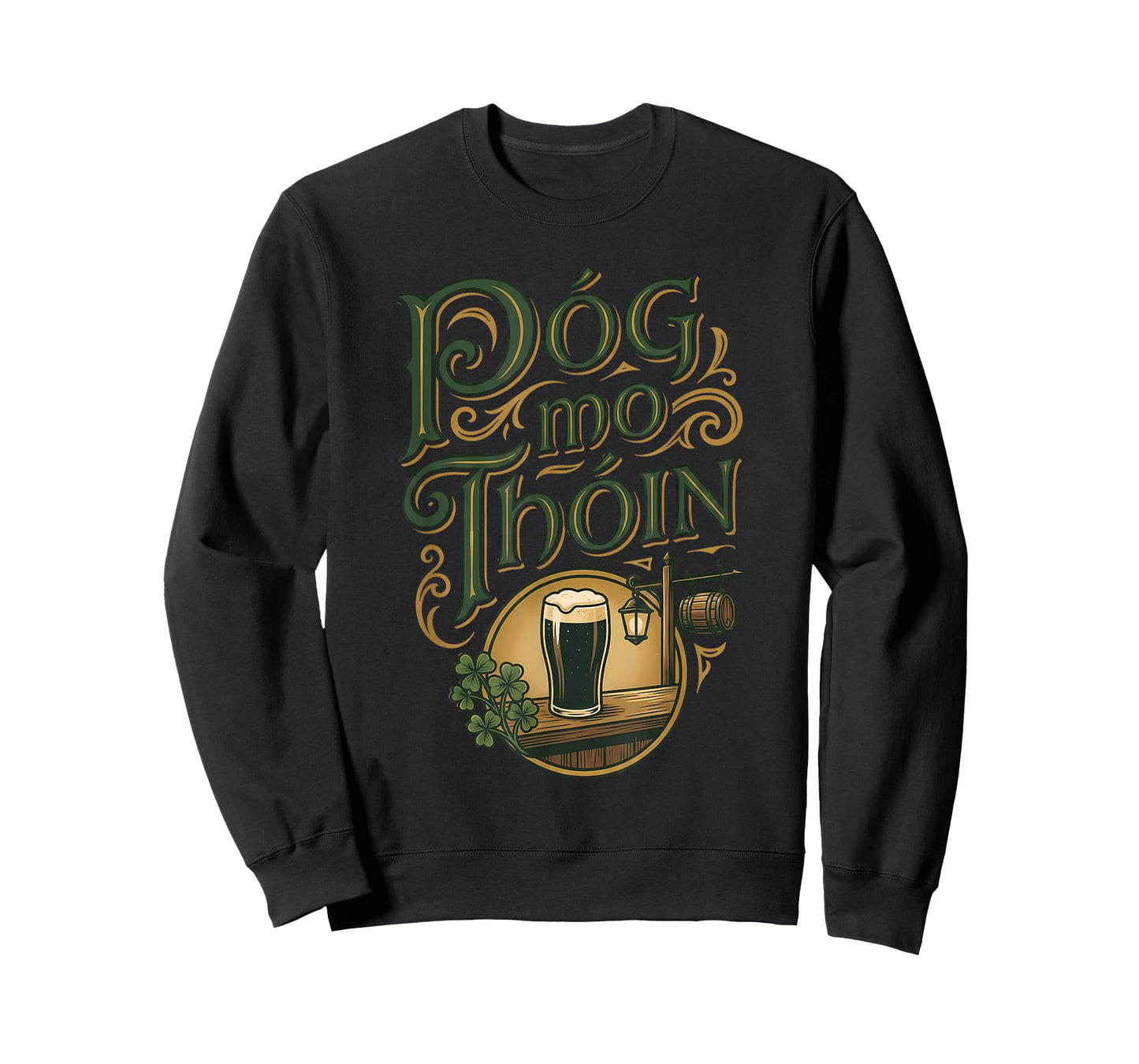 Irish Phrase Pog Mo Thoin Pub Scene St Patricks Day T-Shirt