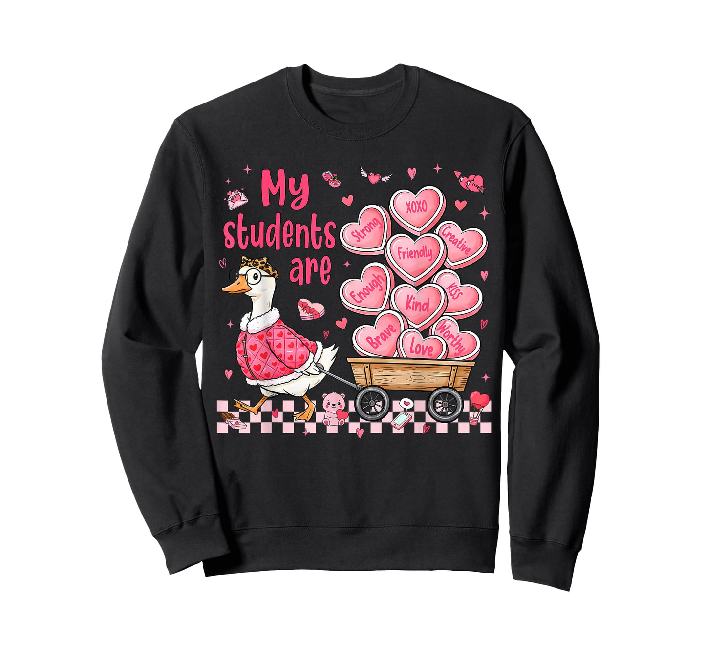 My Students are Kind Strong Goose Valentine Teacher Women T-Shirt