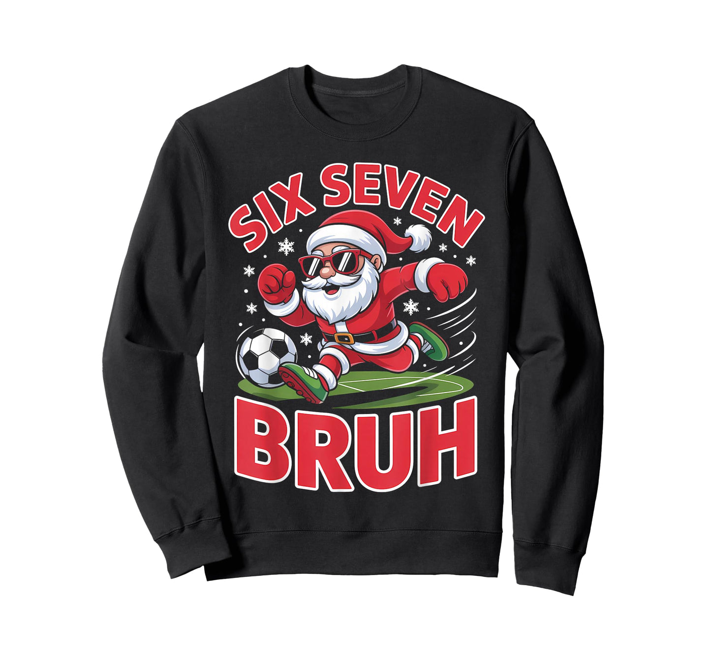 Funny Christmas 67 Meme Bruh Soccer Santa Xmas Pajamas Boys T-Shirt