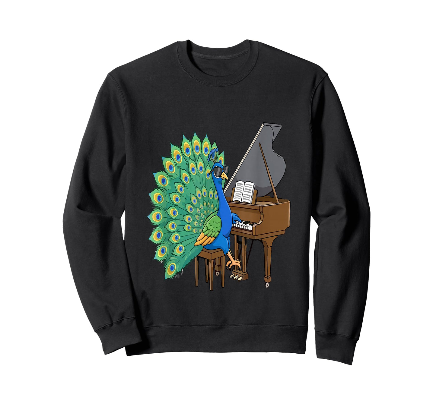Peacock Playing Piano Instrumentalist Funny Bird Lover T-Shirt