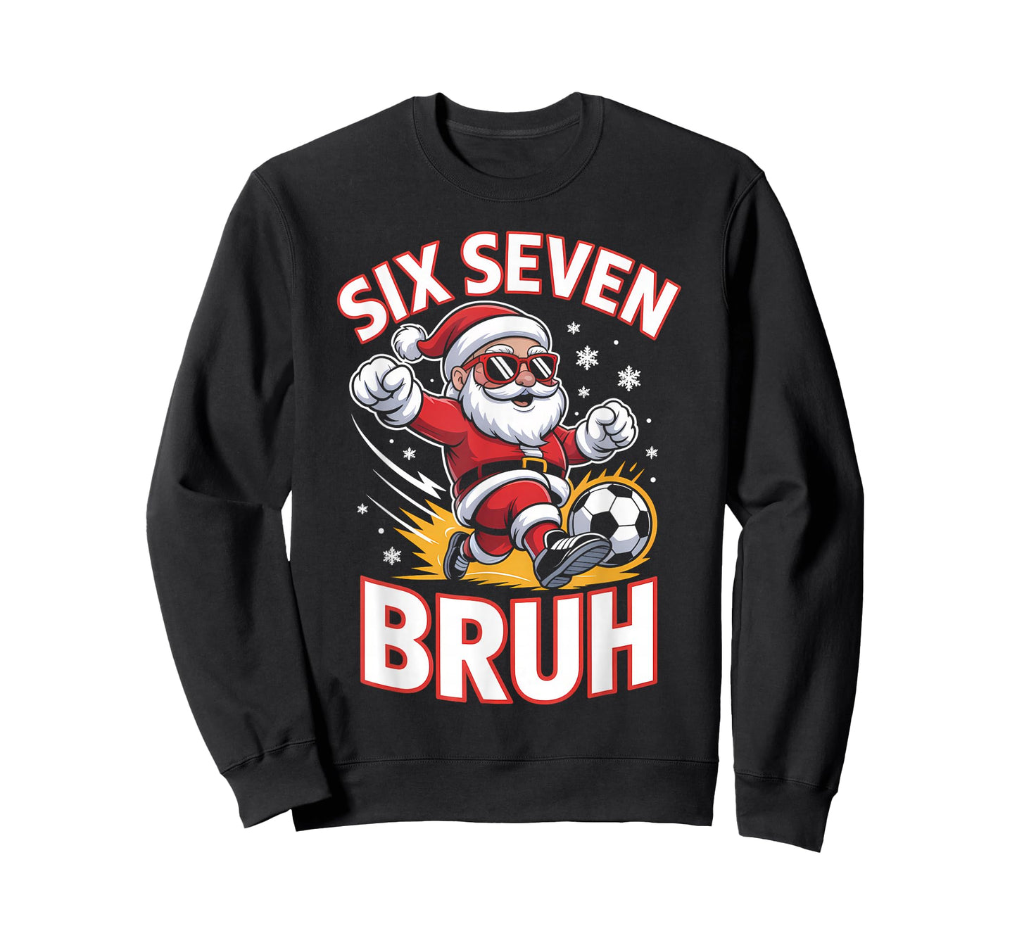 Funny 67 Meme Christmas Soccer Santa Bruh Xmas Pajamas Boys T-Shirt