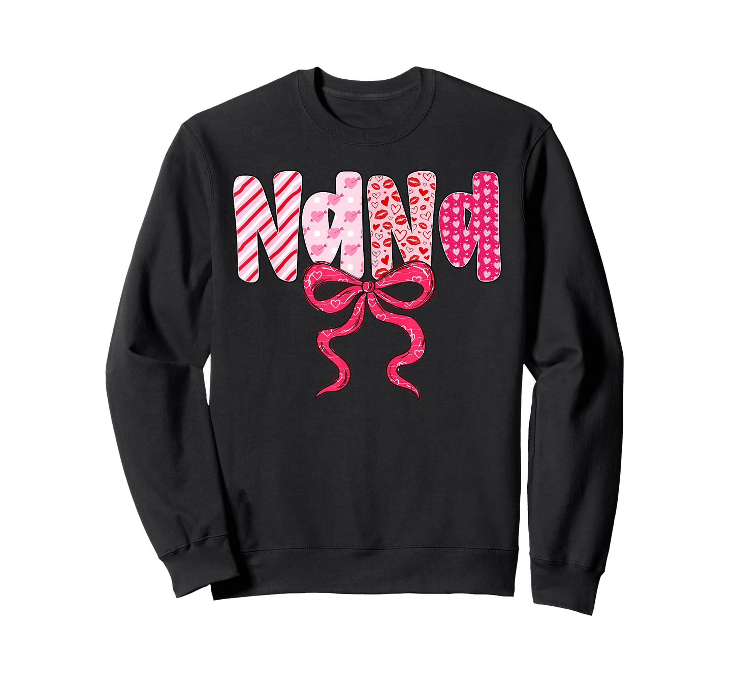Nana Valentine Pink Coquette Bow Valentine's Day Grandma T-Shirt