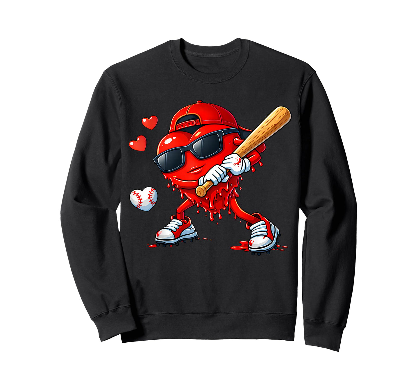 Valentine Baseball Heart Sports Love Valentines Day Boys T-Shirt