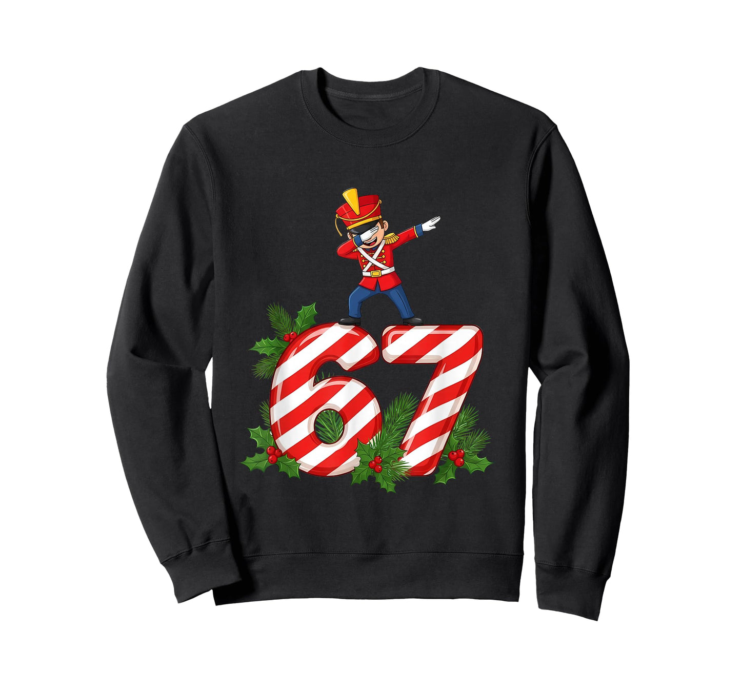 Six Seven Meme Dabbing Christmas Toy Soldier 67 Gen Z Apha T-Shirt